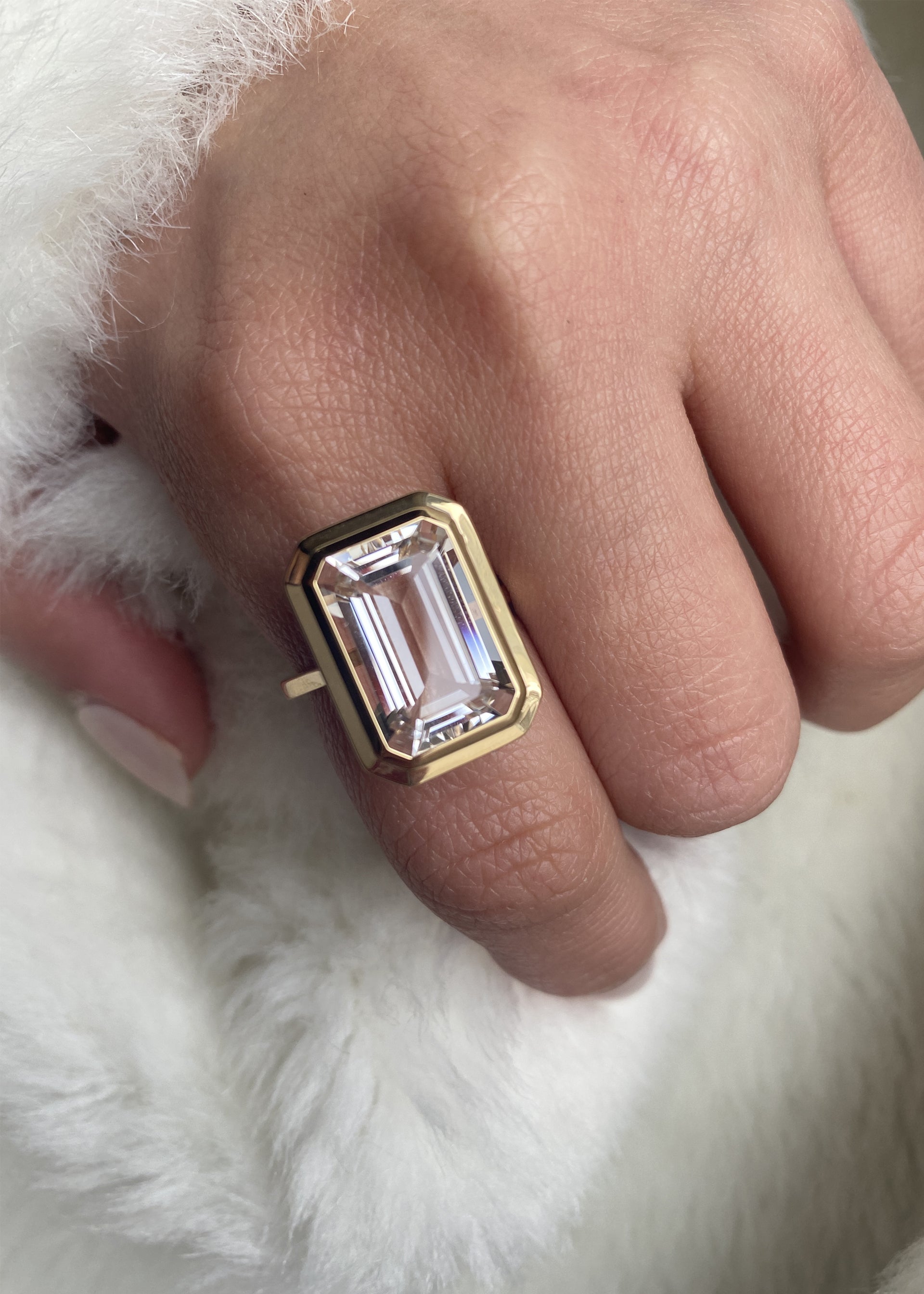 Yellow gold-Rock Crystal