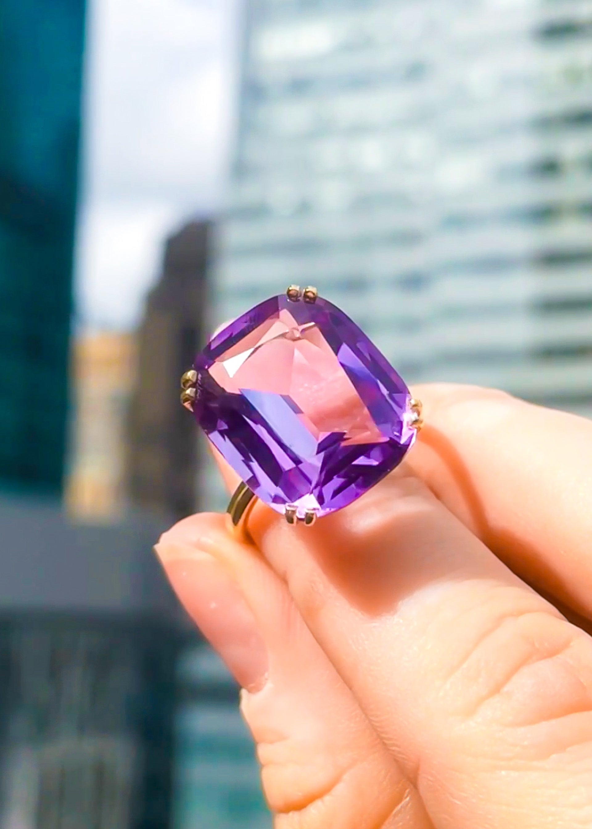 Yellow gold-Amethyst