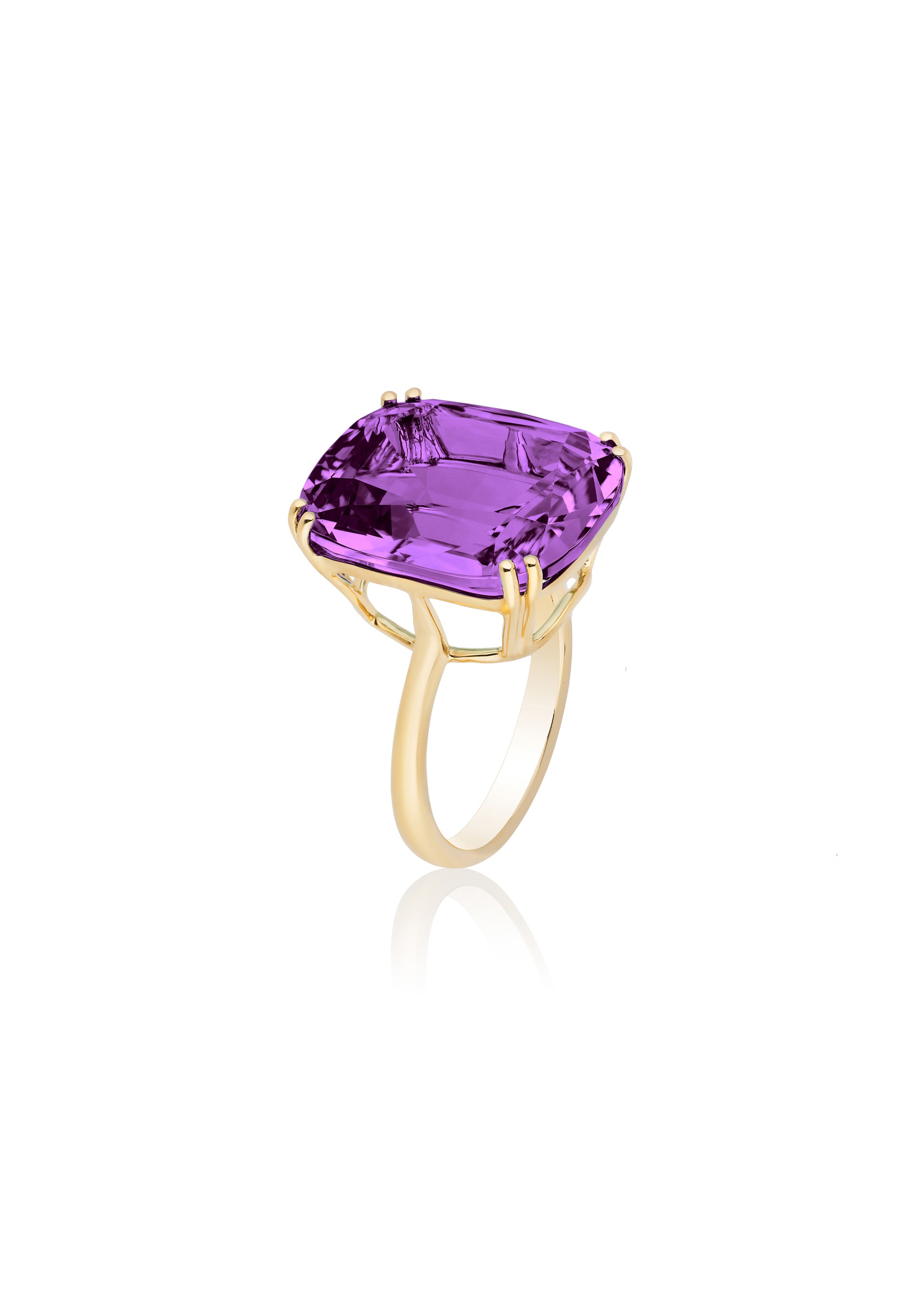 Yellow gold-Amethyst