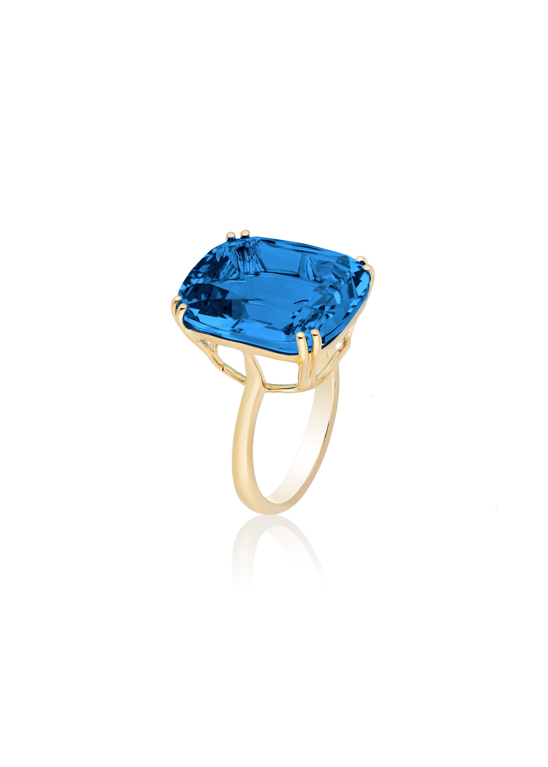Yellow gold-London Blue Topaz