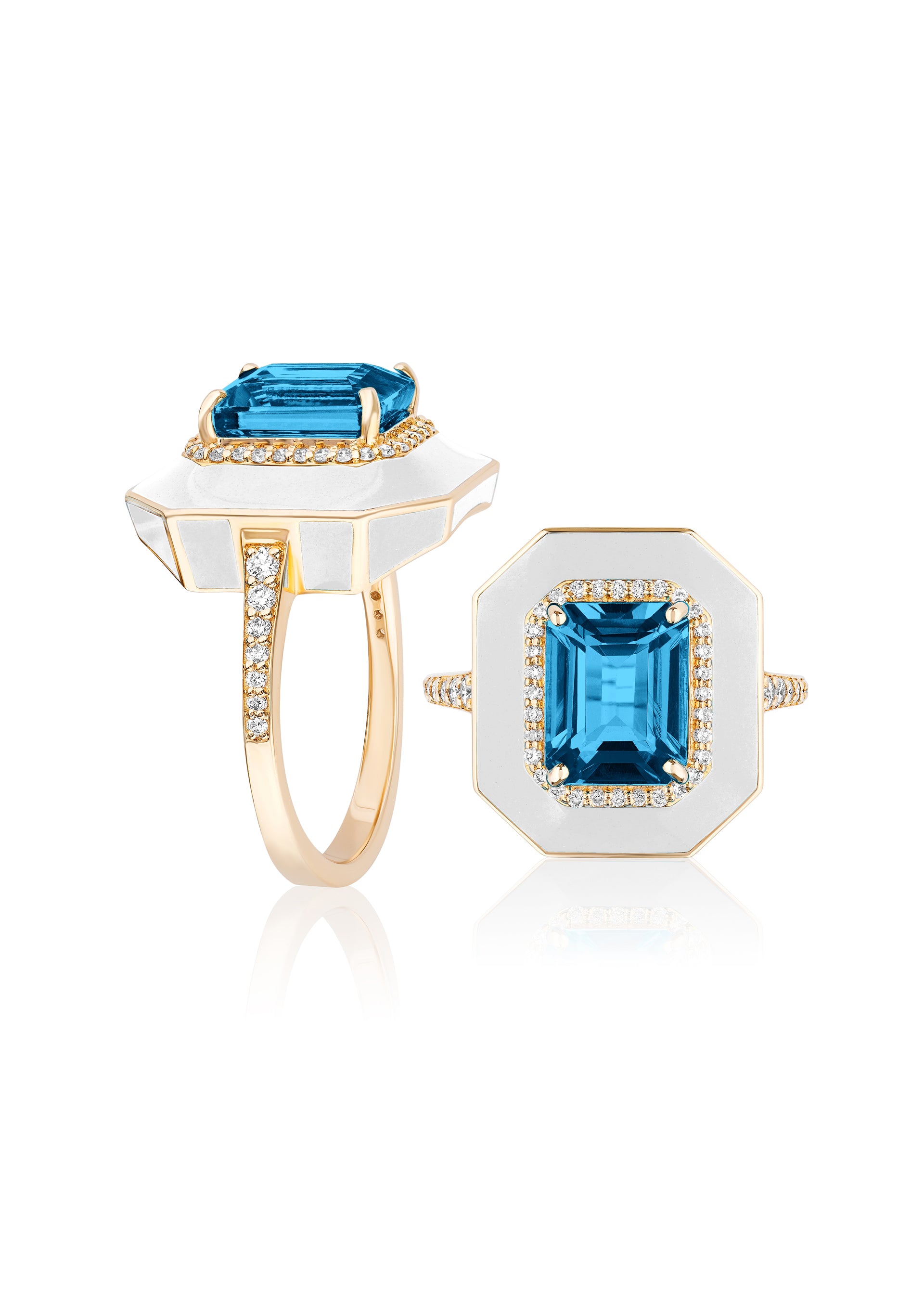London Blue Topaz with White