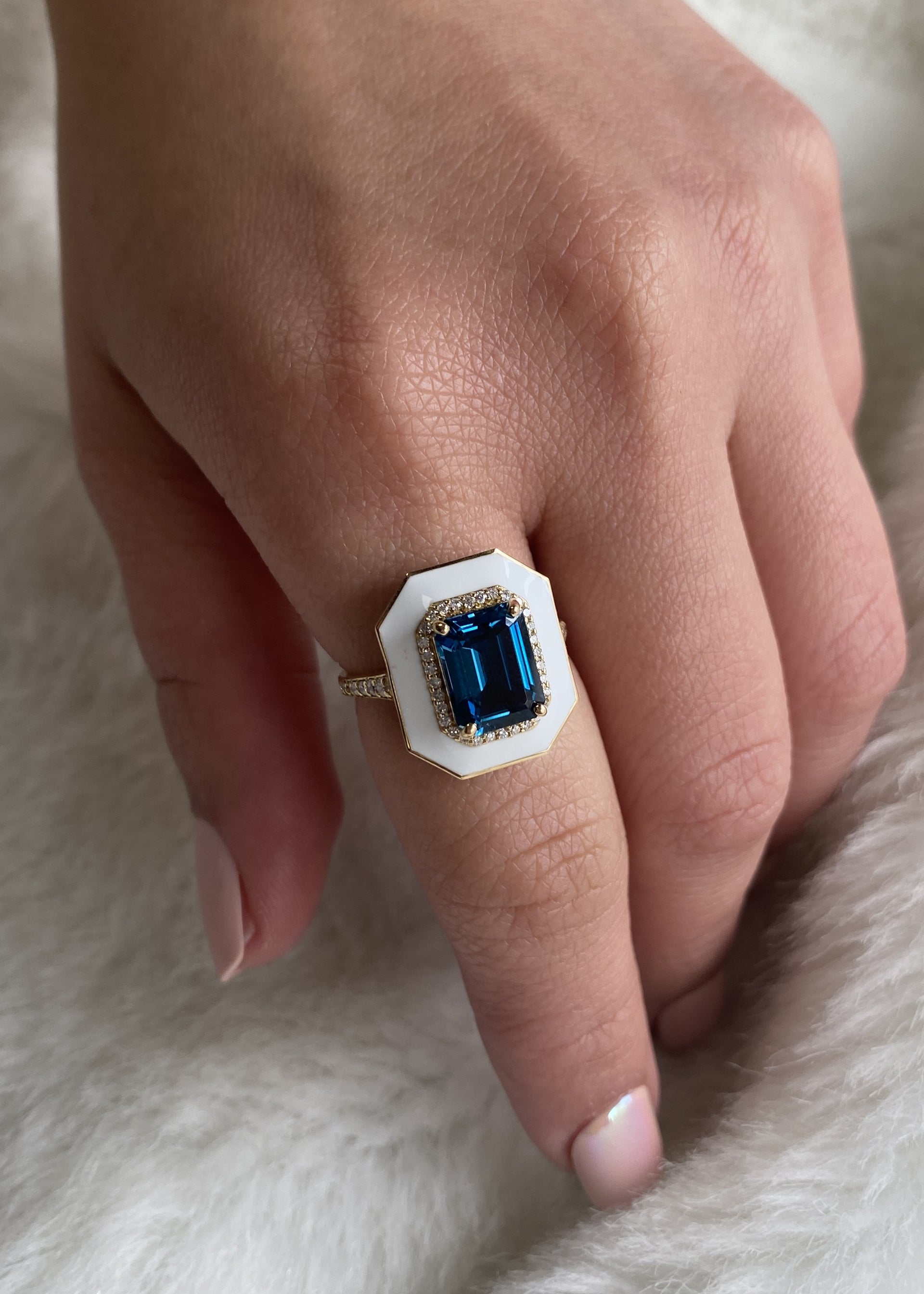 London Blue Topaz with White