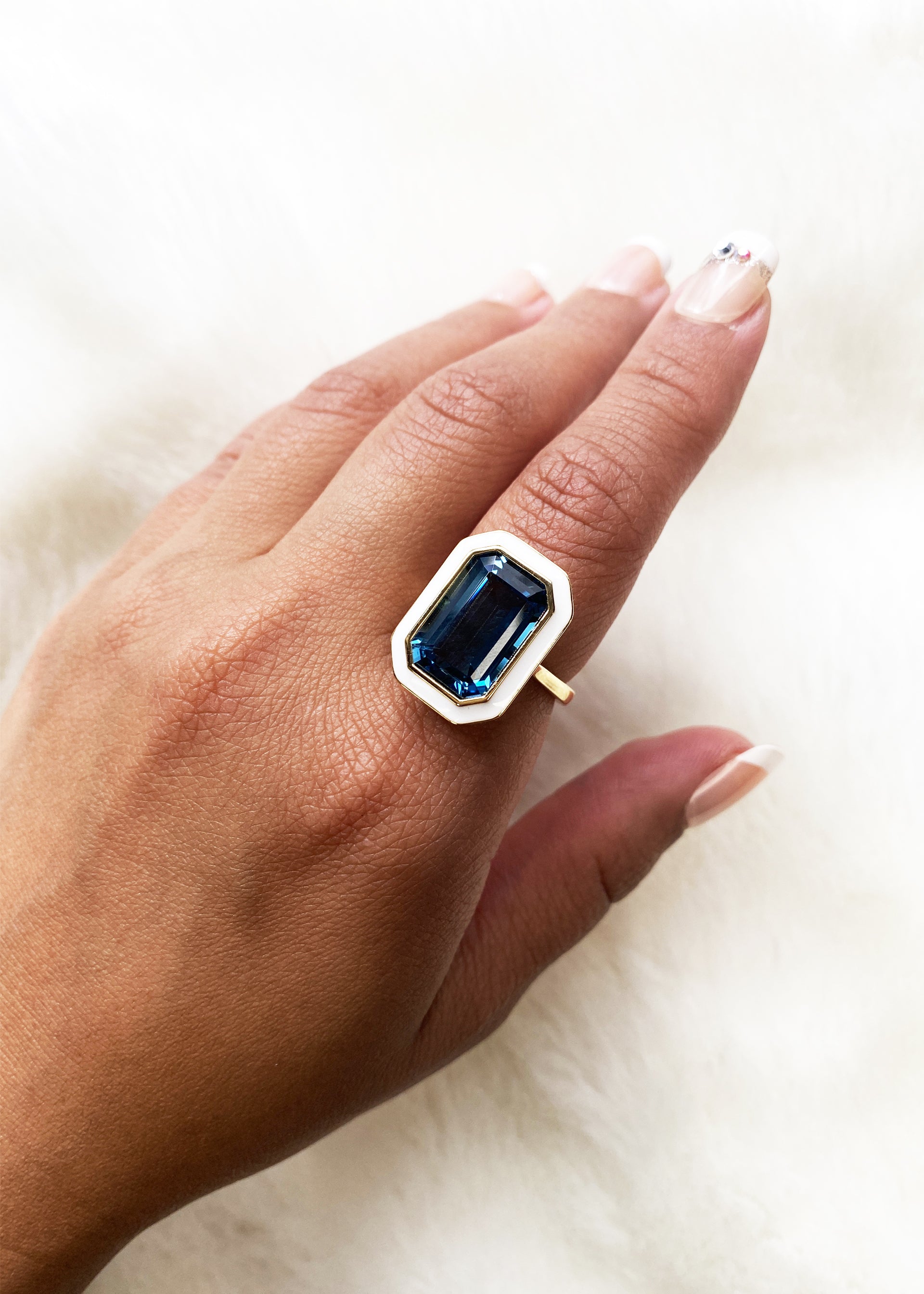 London Blue Topaz with White
