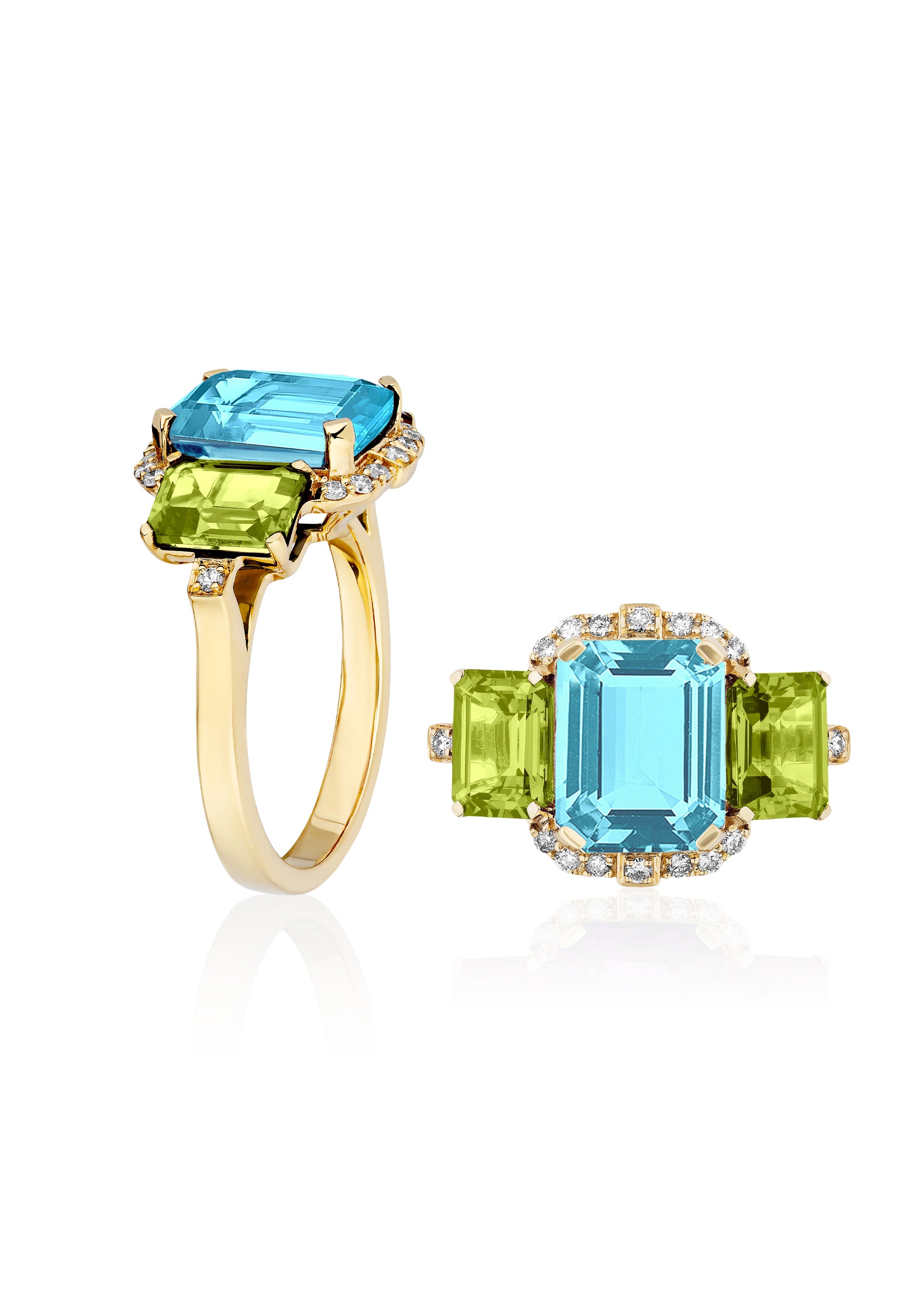 Blue Topaz with Peridot