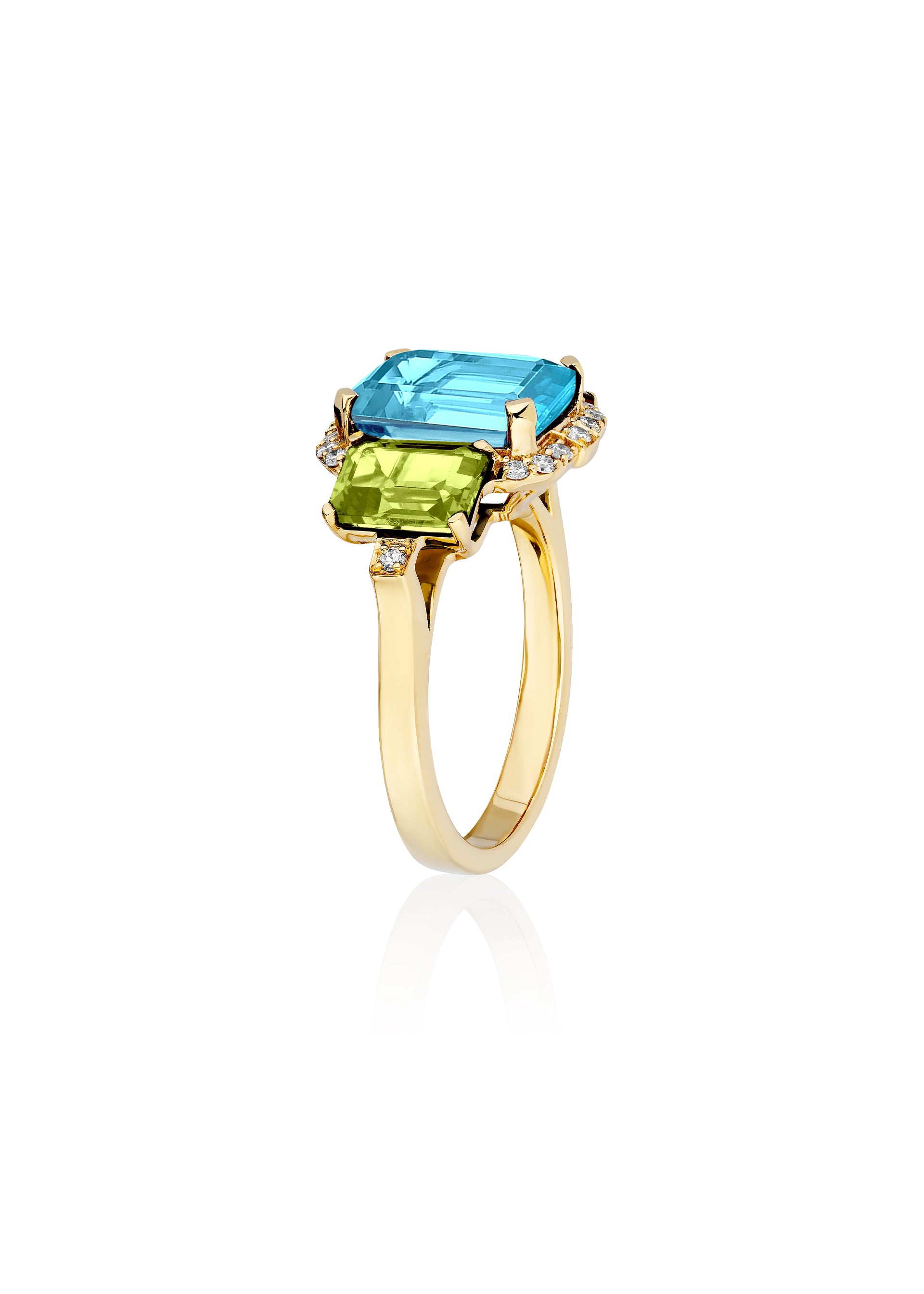 Blue Topaz with Peridot