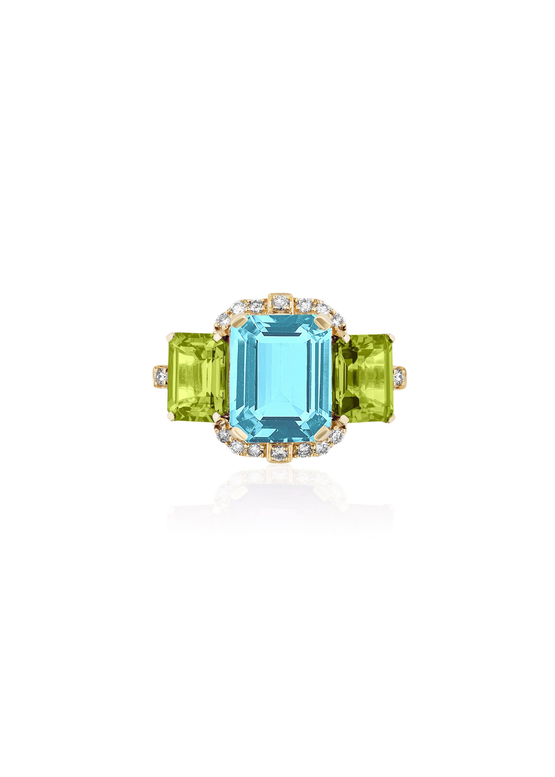 Blue Topaz with Peridot