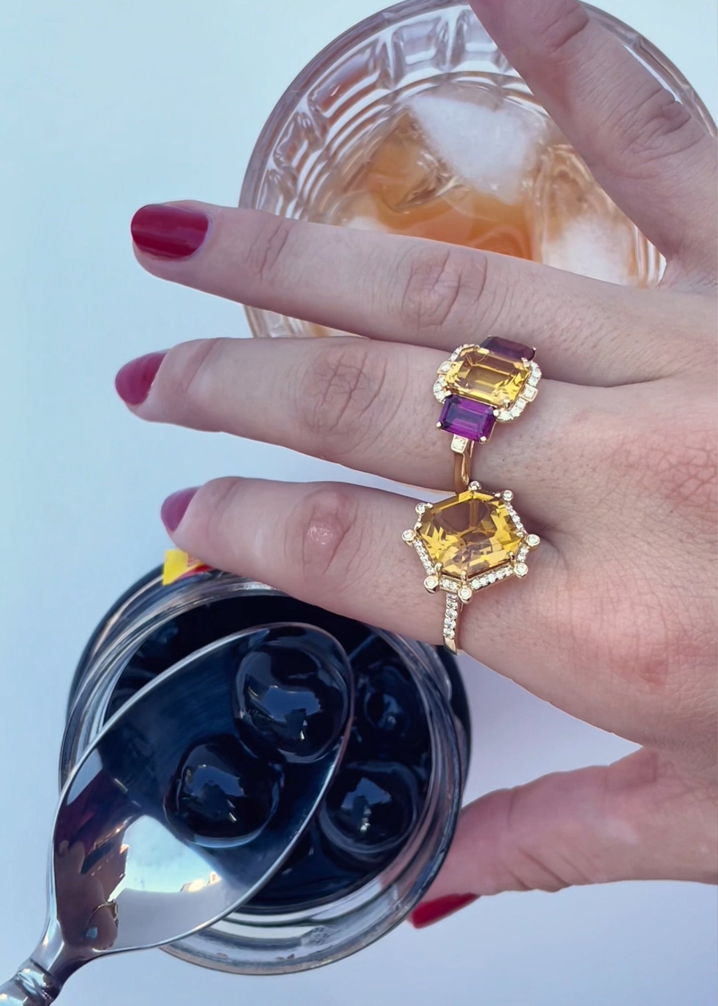 Citrine with Garnet