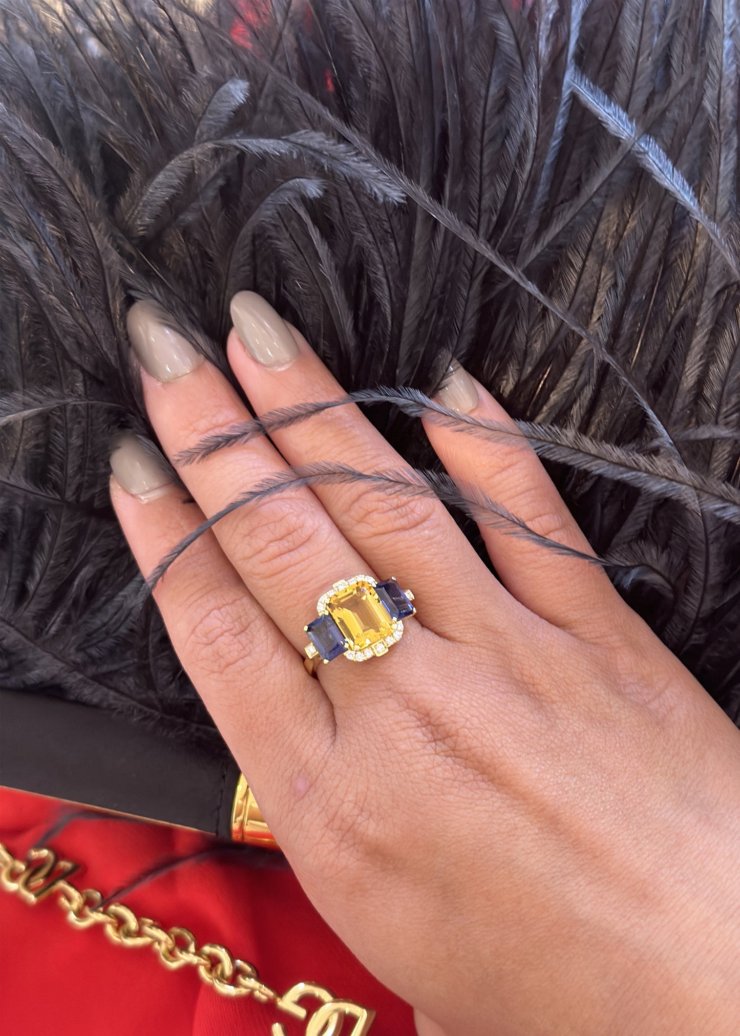 Citrine with Iolite