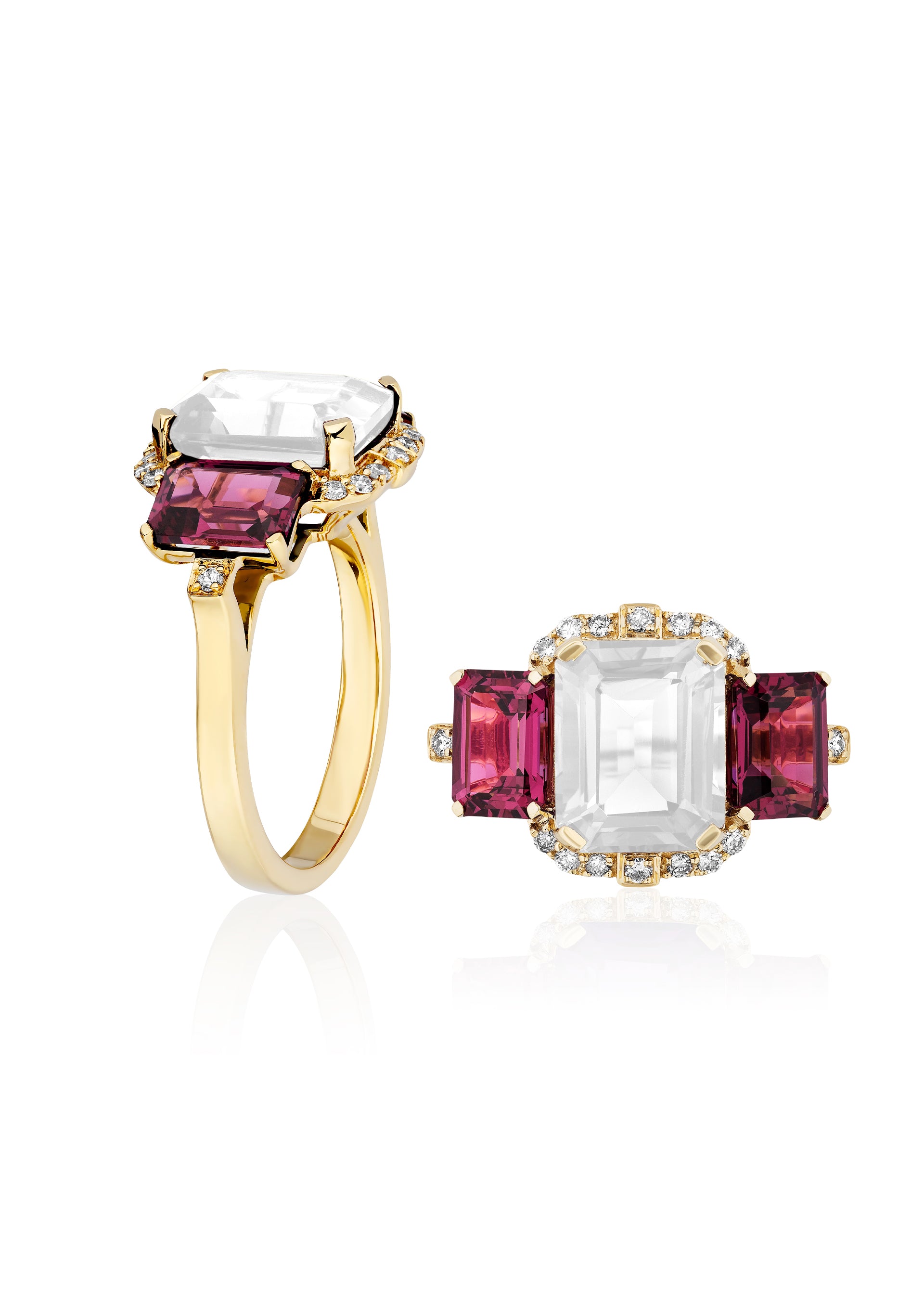 Moon Quartz with Garnet