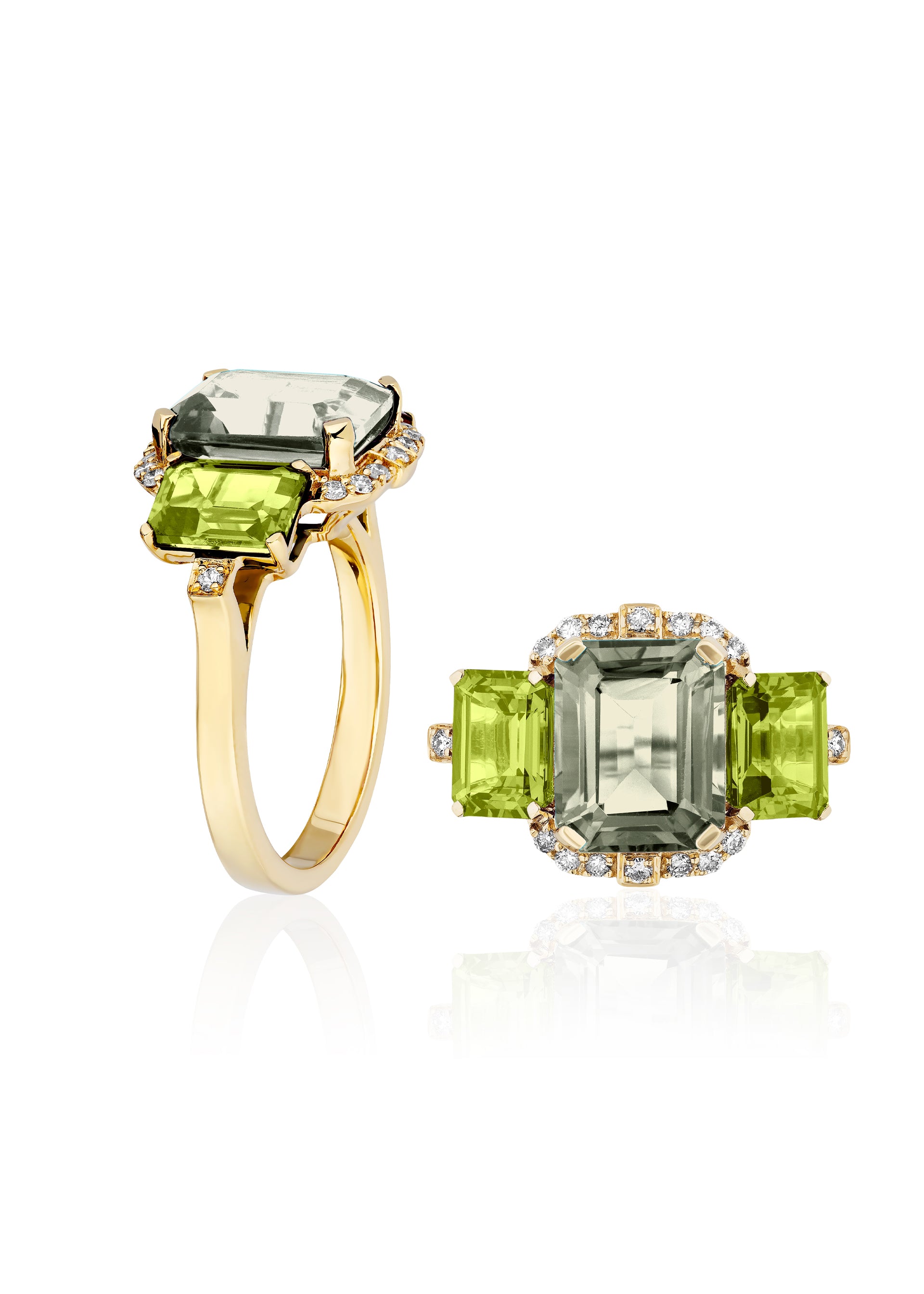 Prasiolite with Peridot