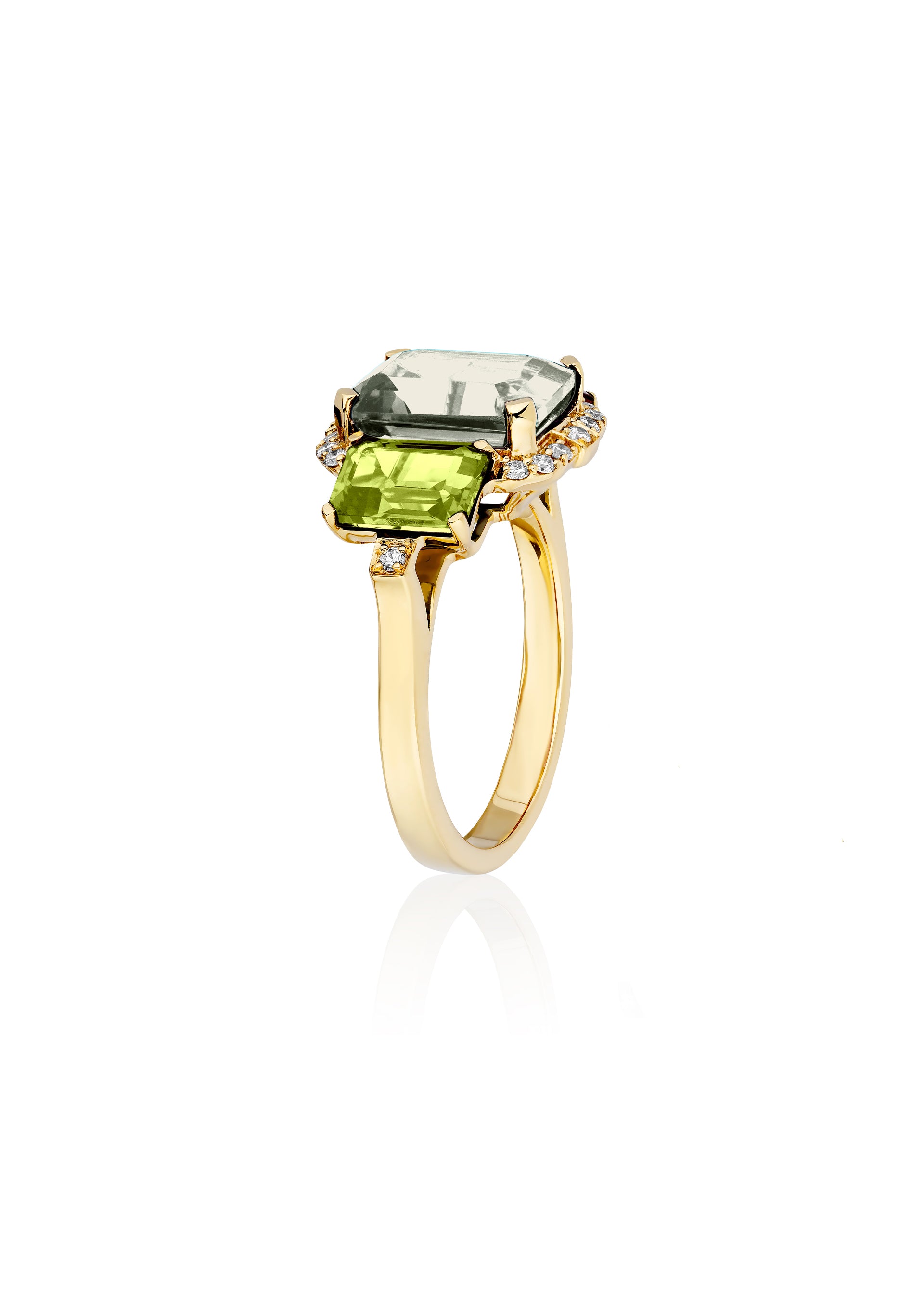 Prasiolite with Peridot