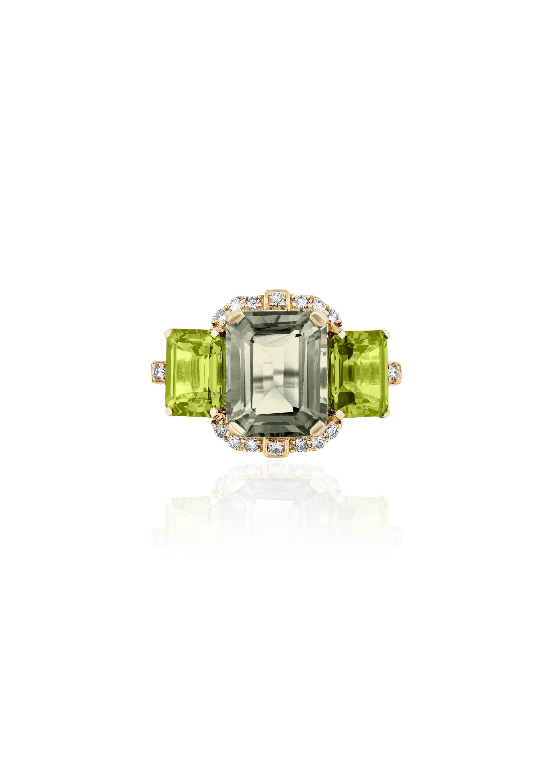 Prasiolite with Peridot