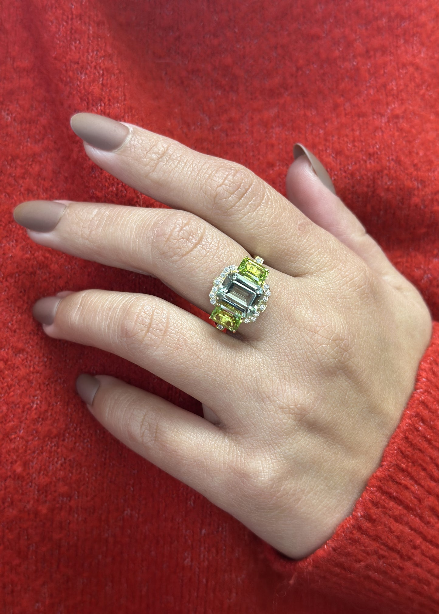Prasiolite with Peridot