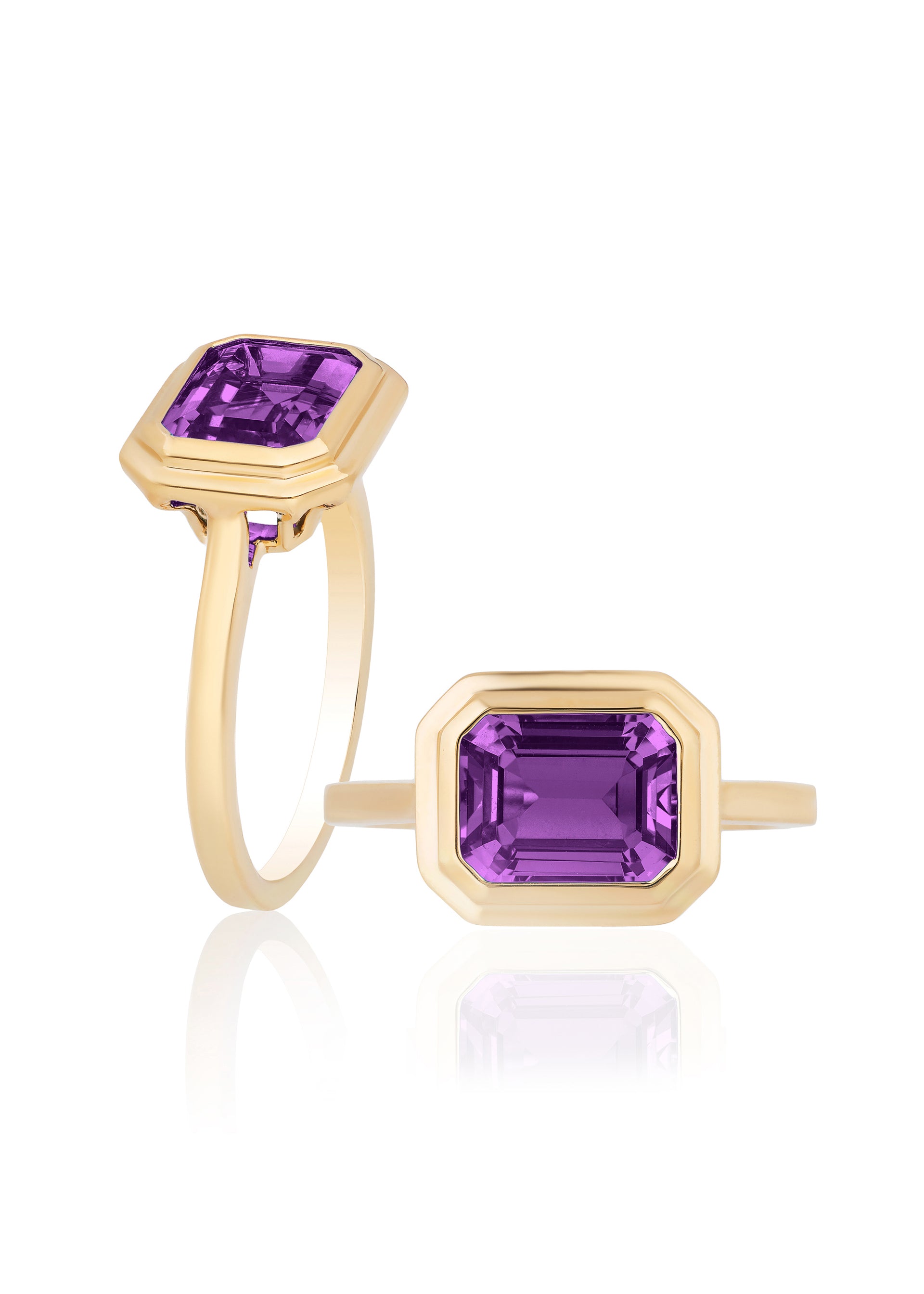 Yellow gold-Amethyst