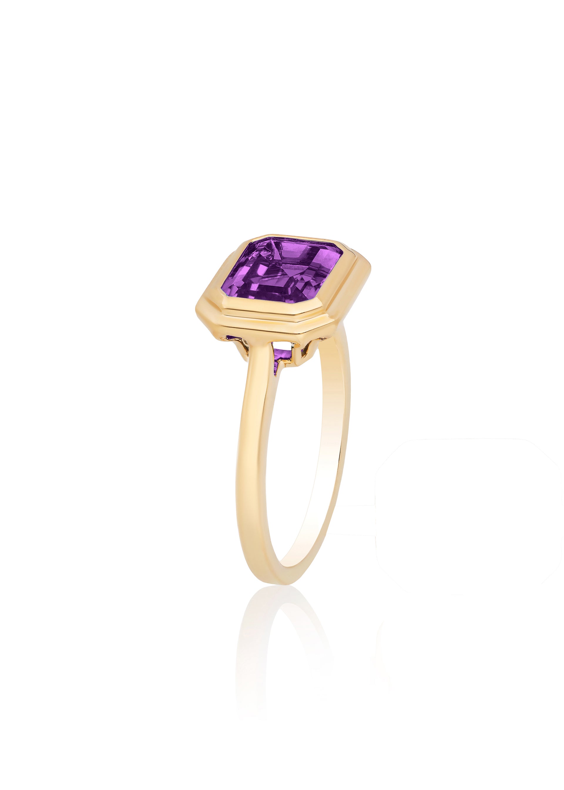 Yellow gold-Amethyst