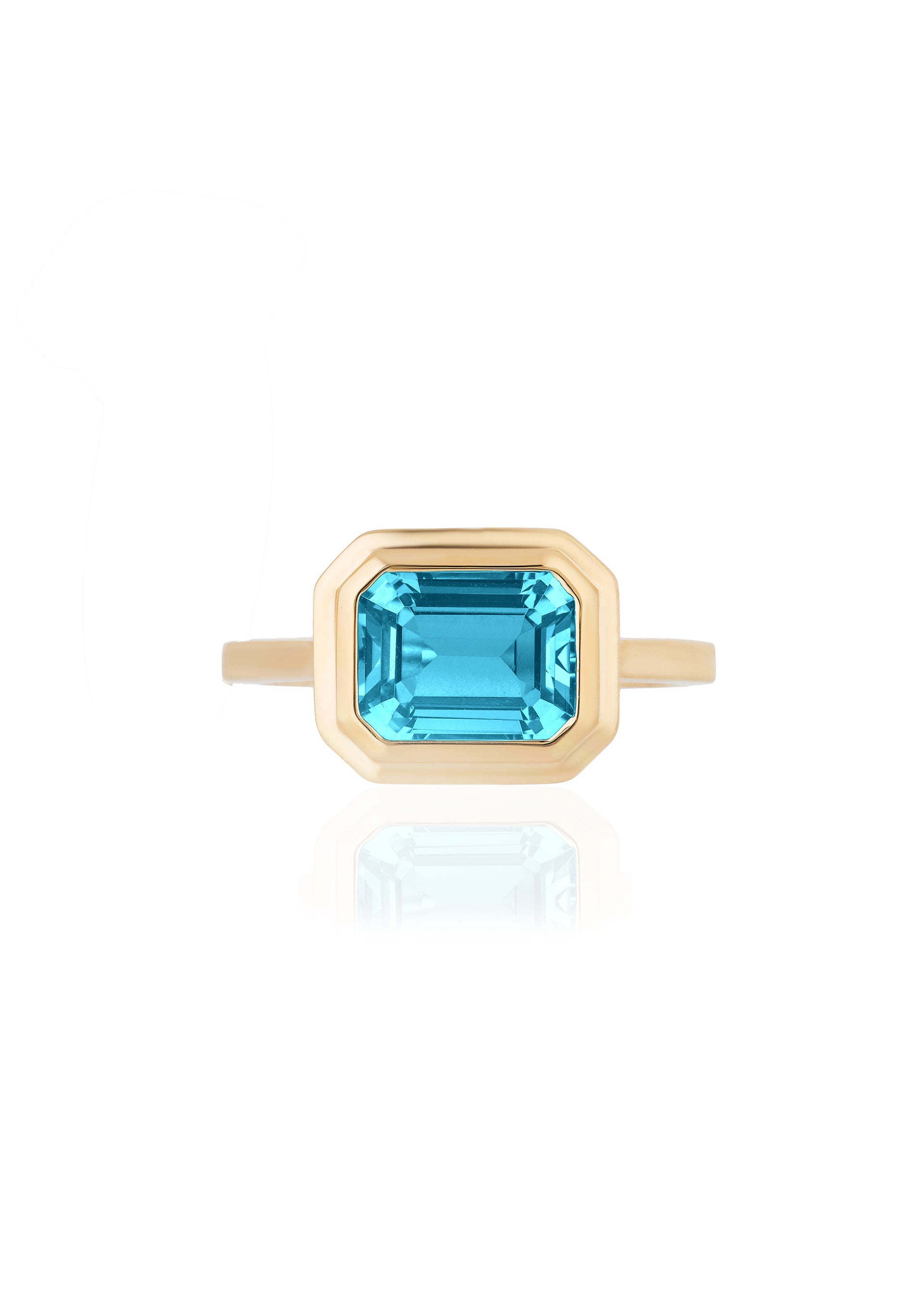 Yellow gold-Blue Topaz