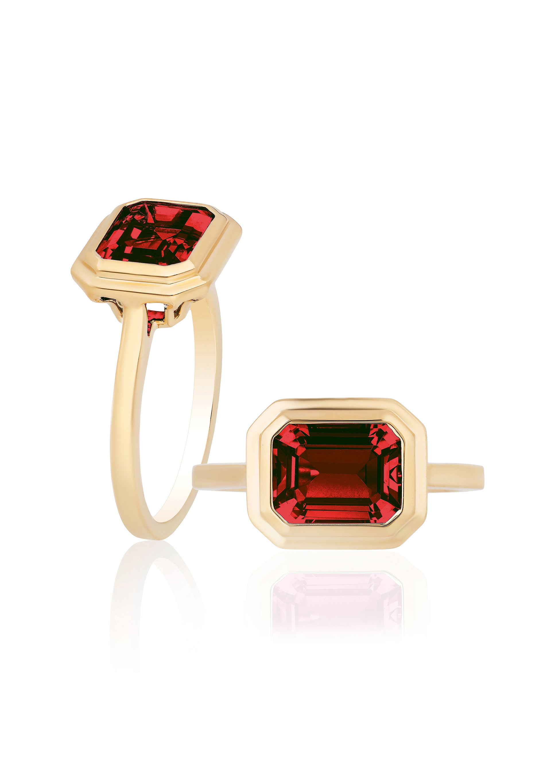 Yellow gold-Garnet