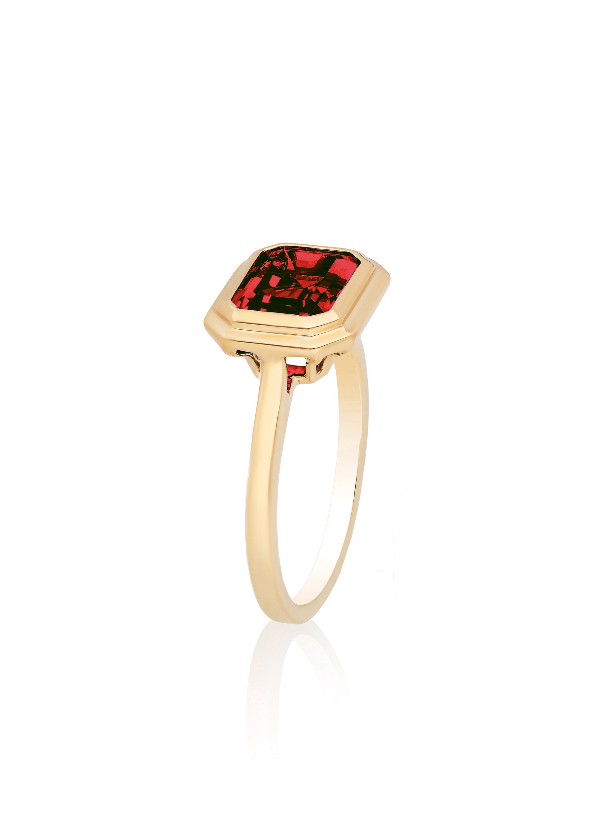 Yellow gold-Garnet