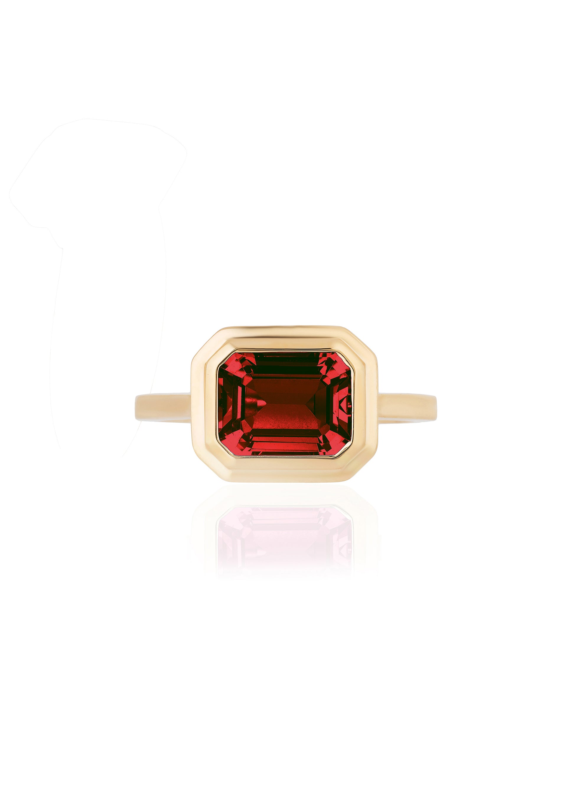 Yellow gold-Garnet
