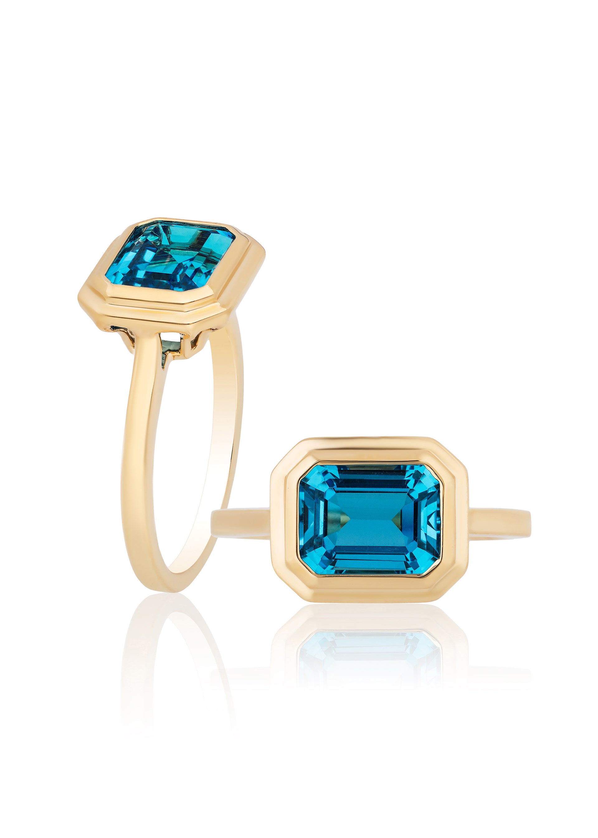 Yellow gold-London Blue Topaz