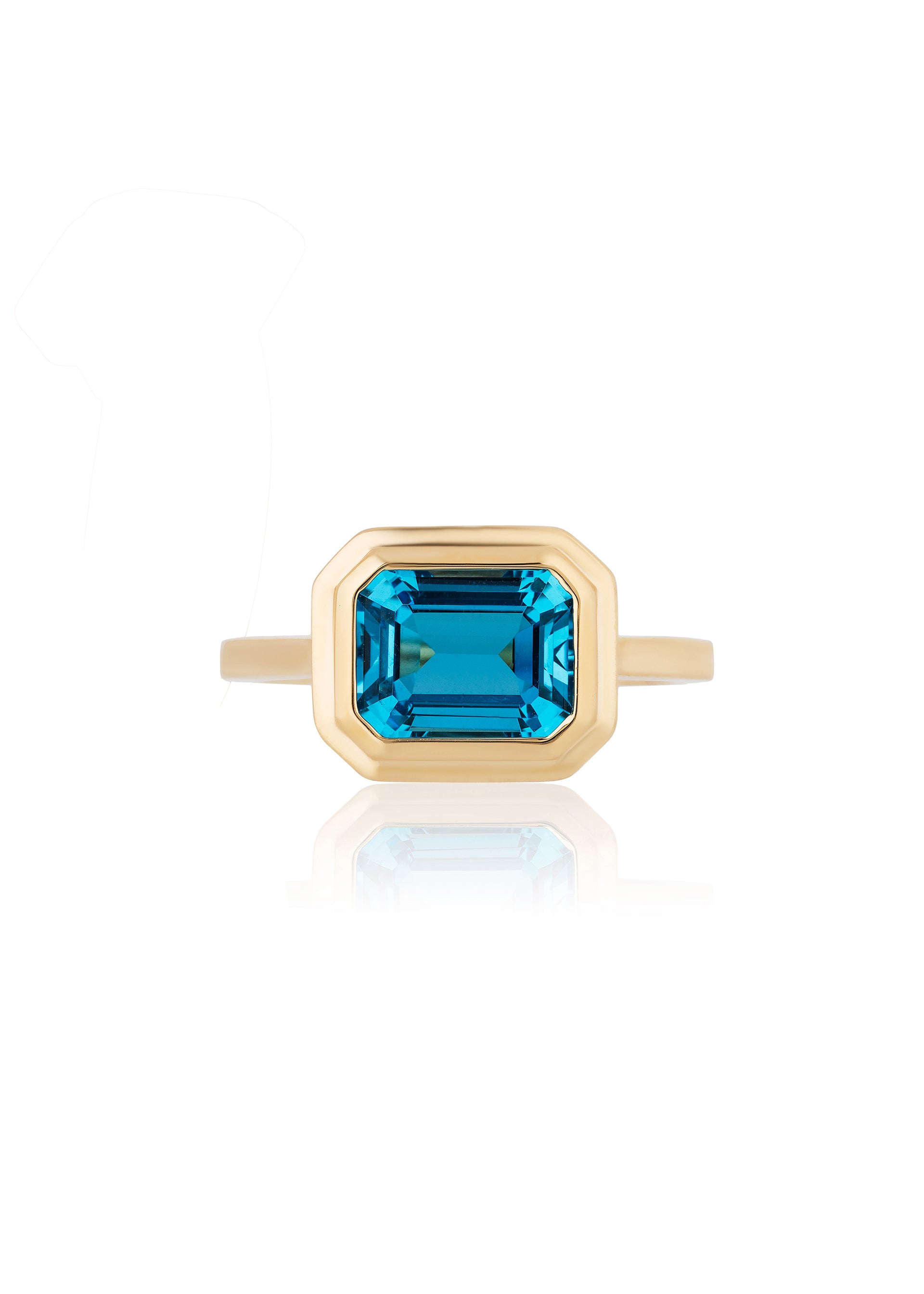 Yellow gold-London Blue Topaz