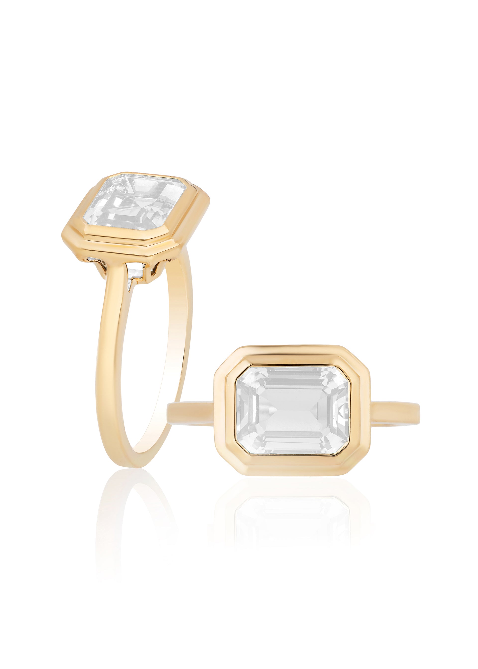 Yellow gold-Moon Quartz