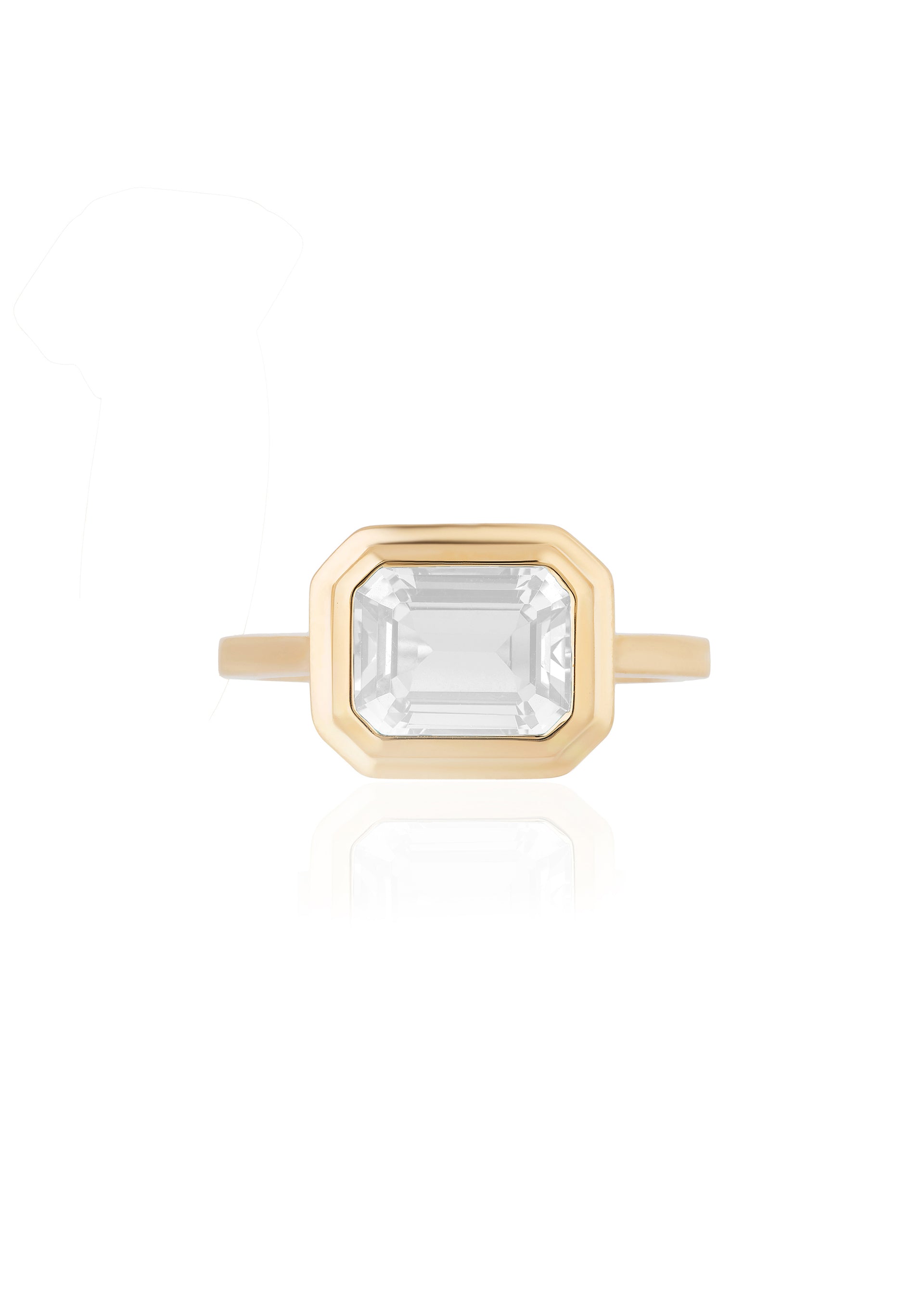 Yellow gold-Moon Quartz