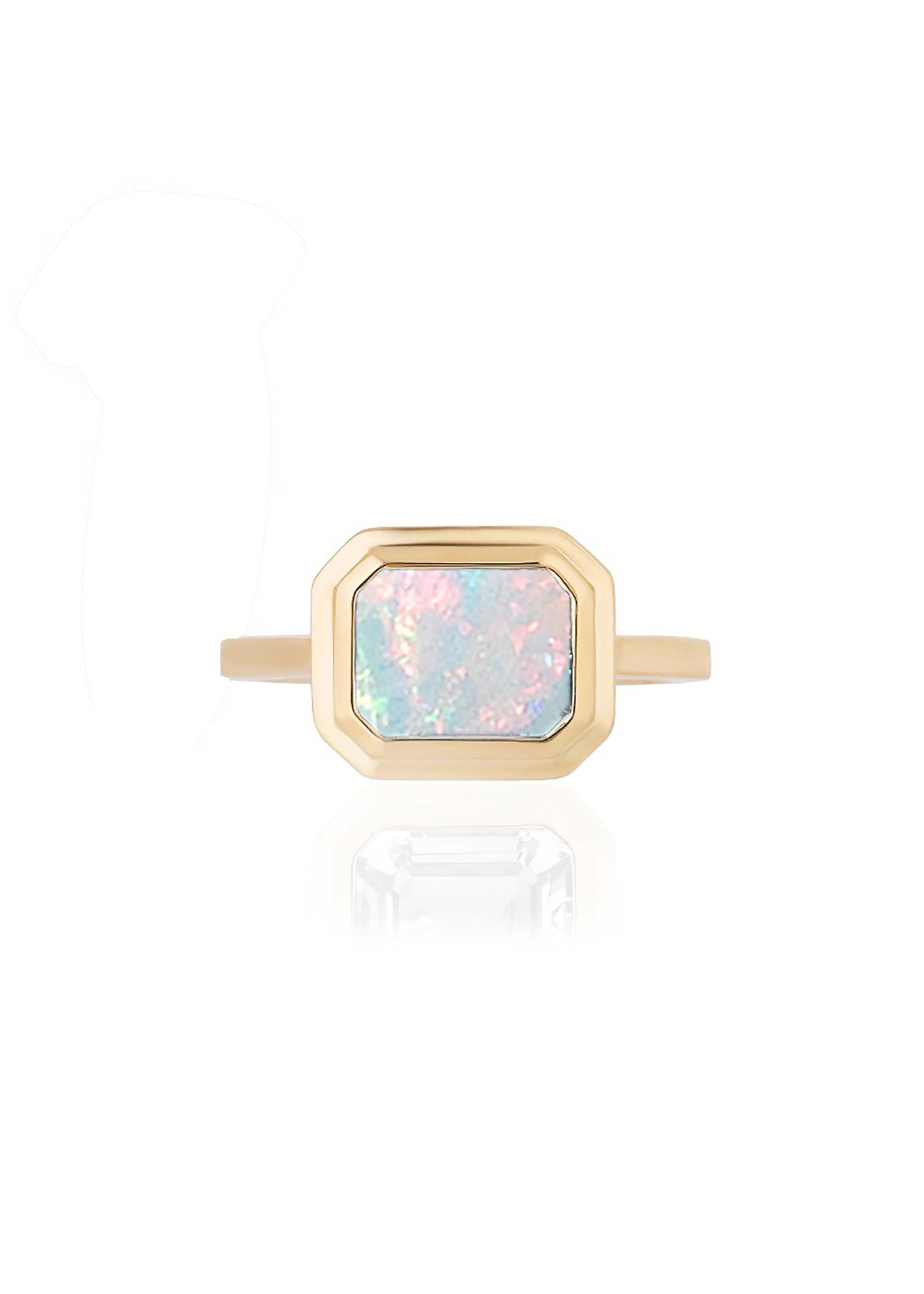 Yellow gold-Opal