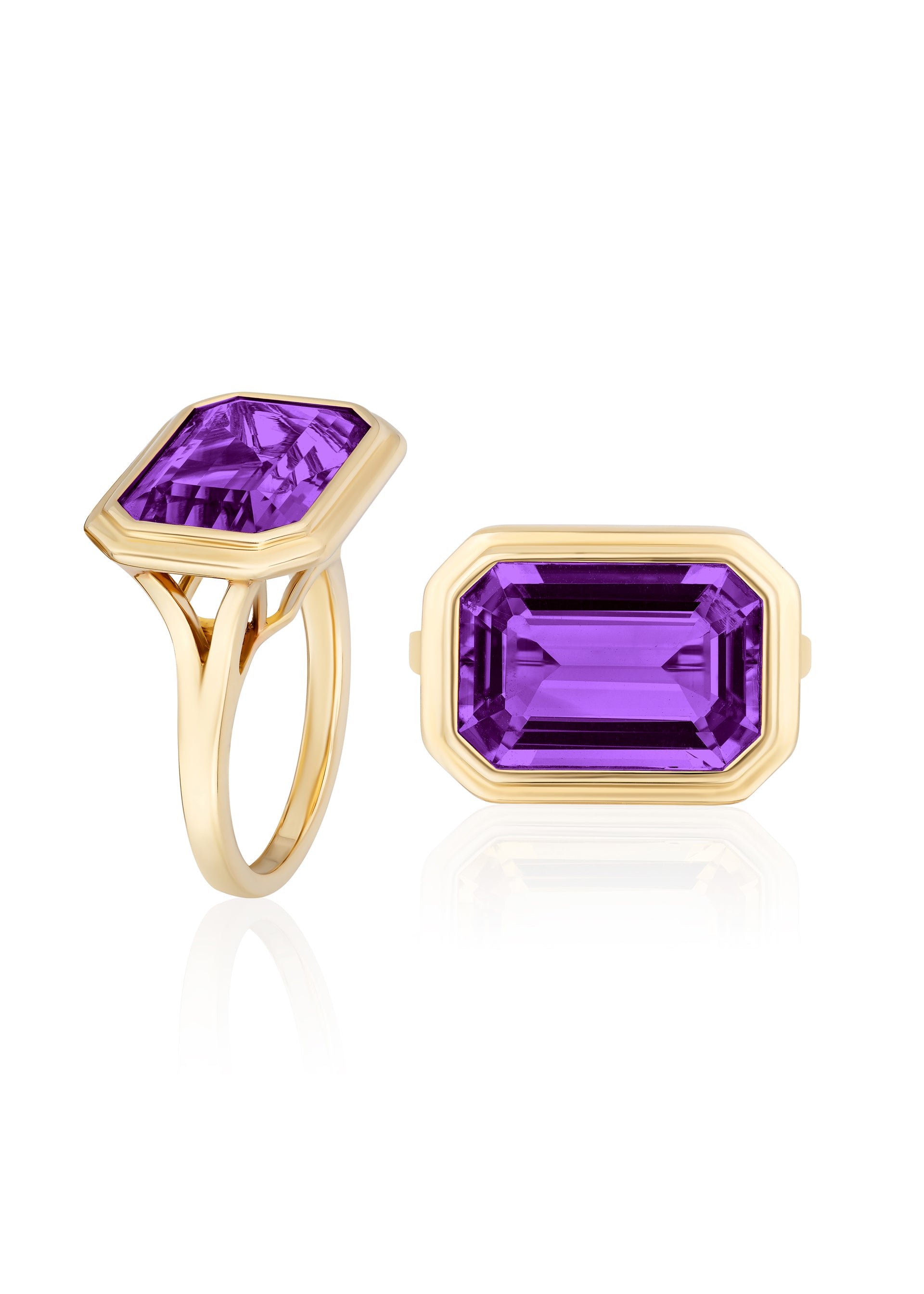 Yellow gold-Amethyst