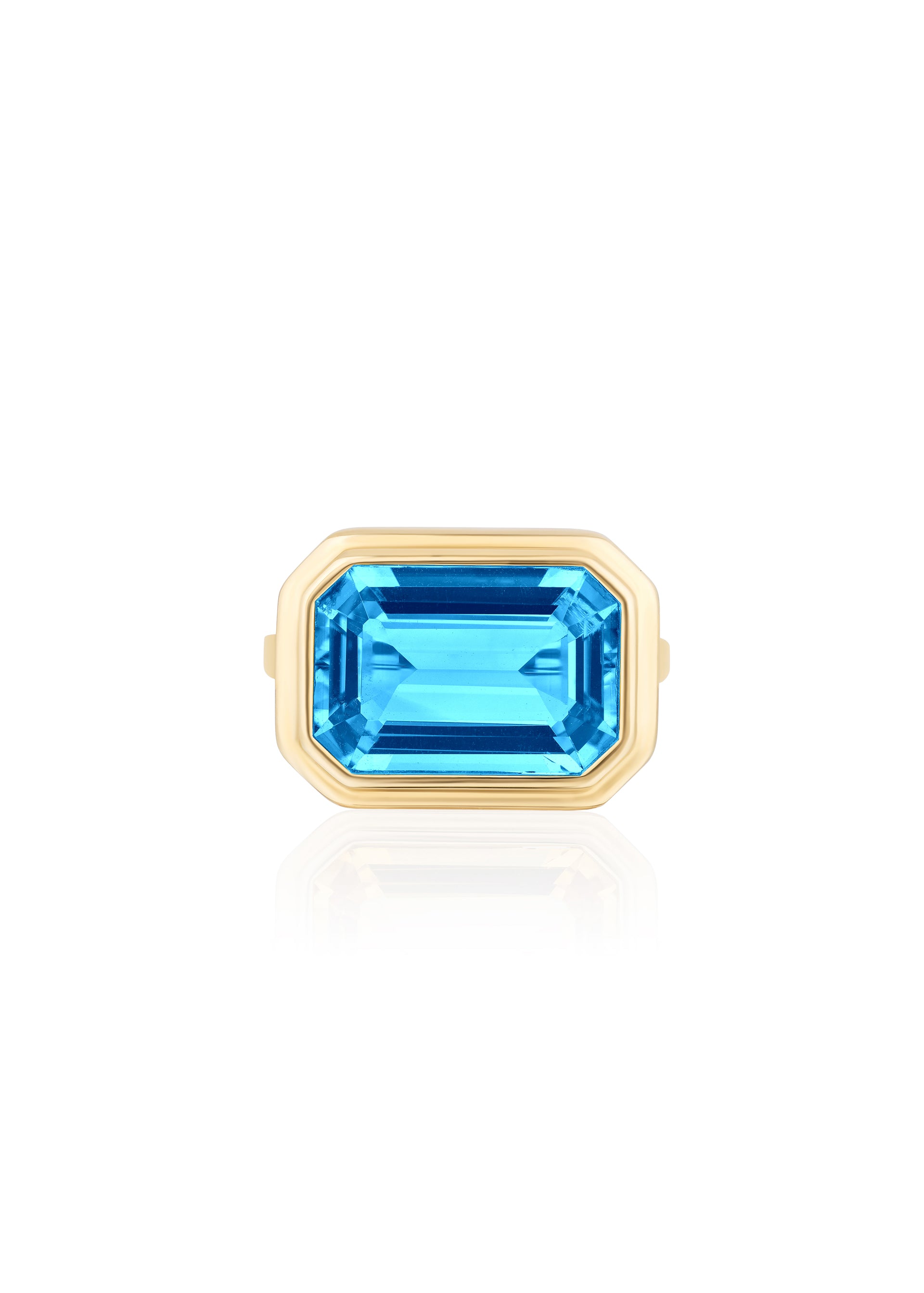 Yellow gold-Blue Topaz