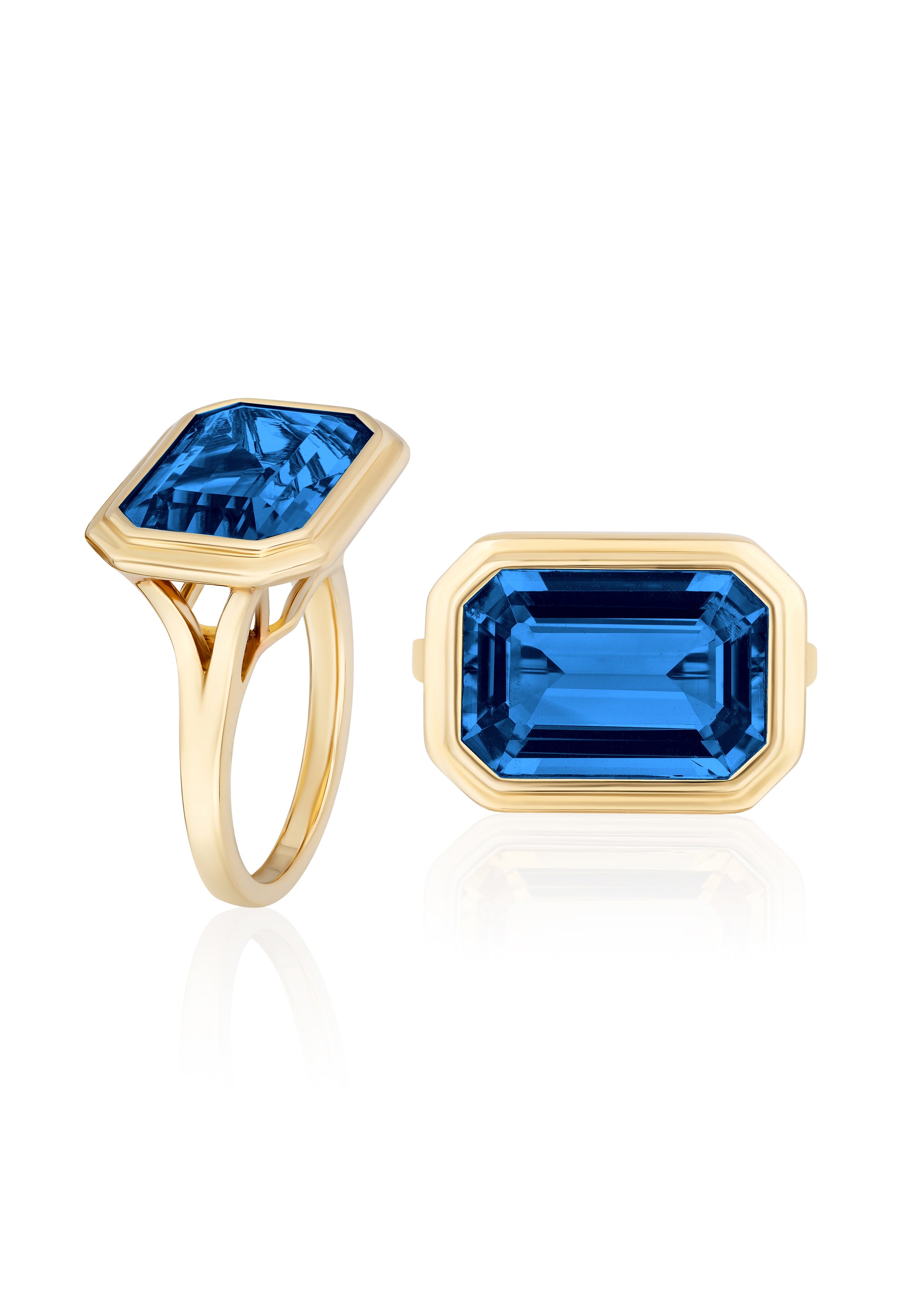 Yellow gold-London Blue Topaz