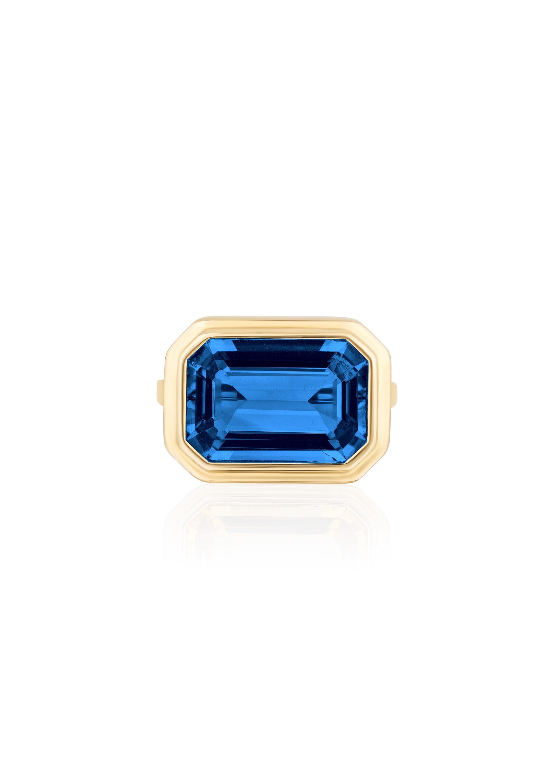 Yellow gold-London Blue Topaz