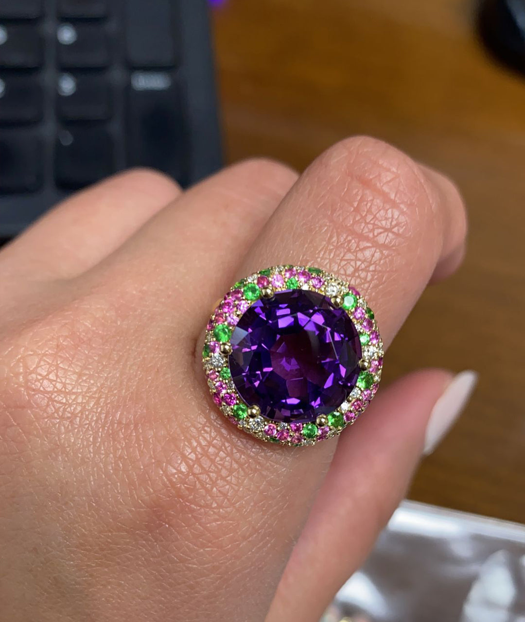 Round Pavé Halo Ring