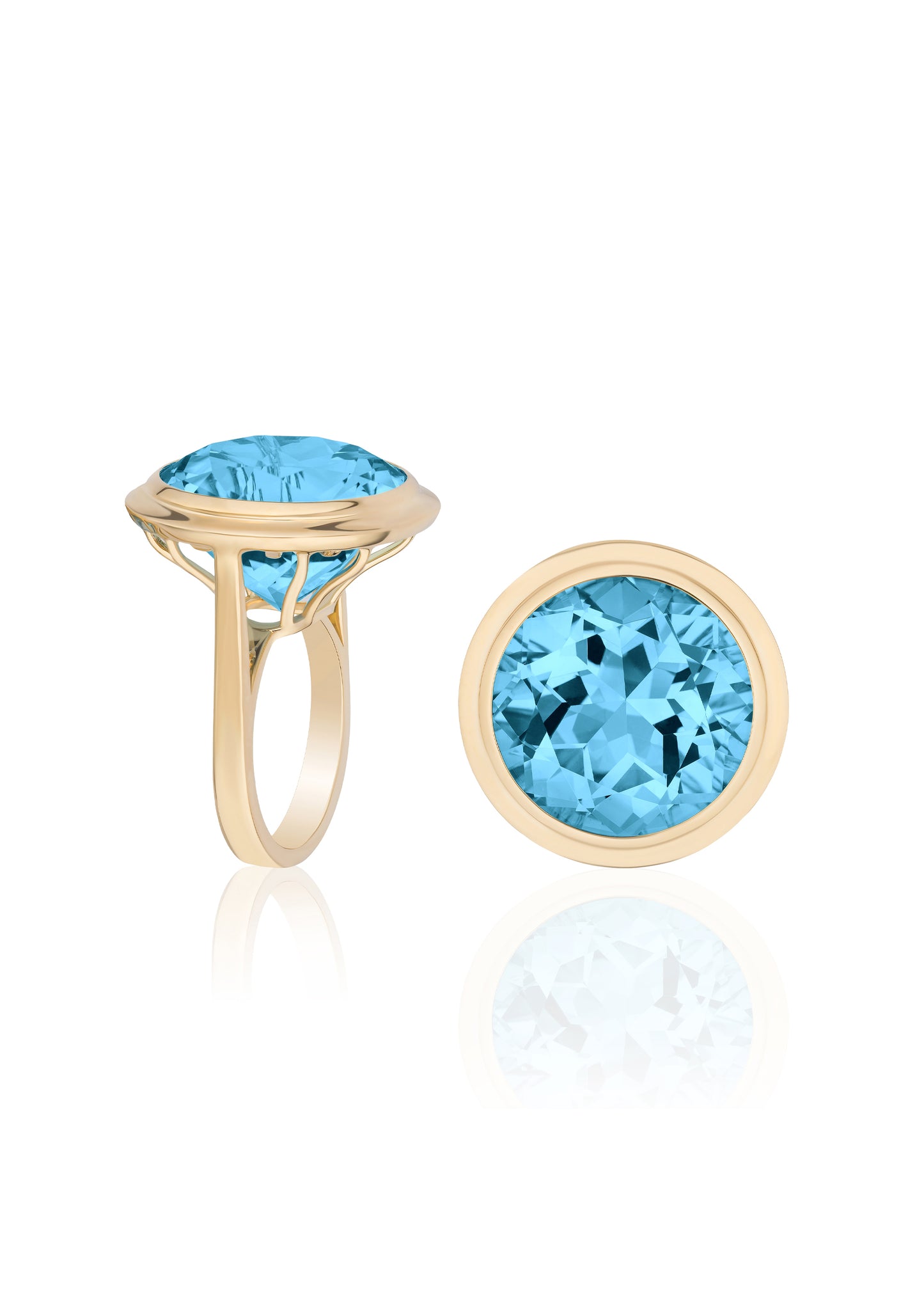 Yellow gold-Blue Topaz