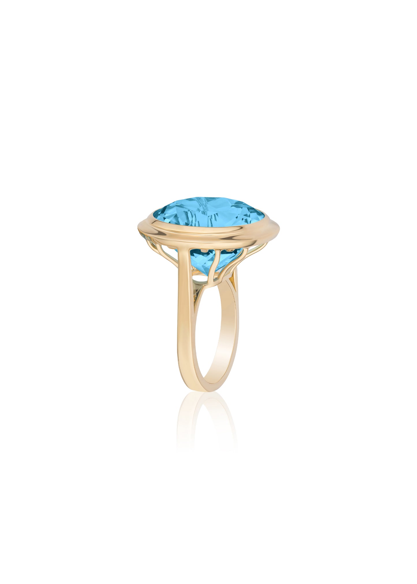 Yellow gold-Blue Topaz