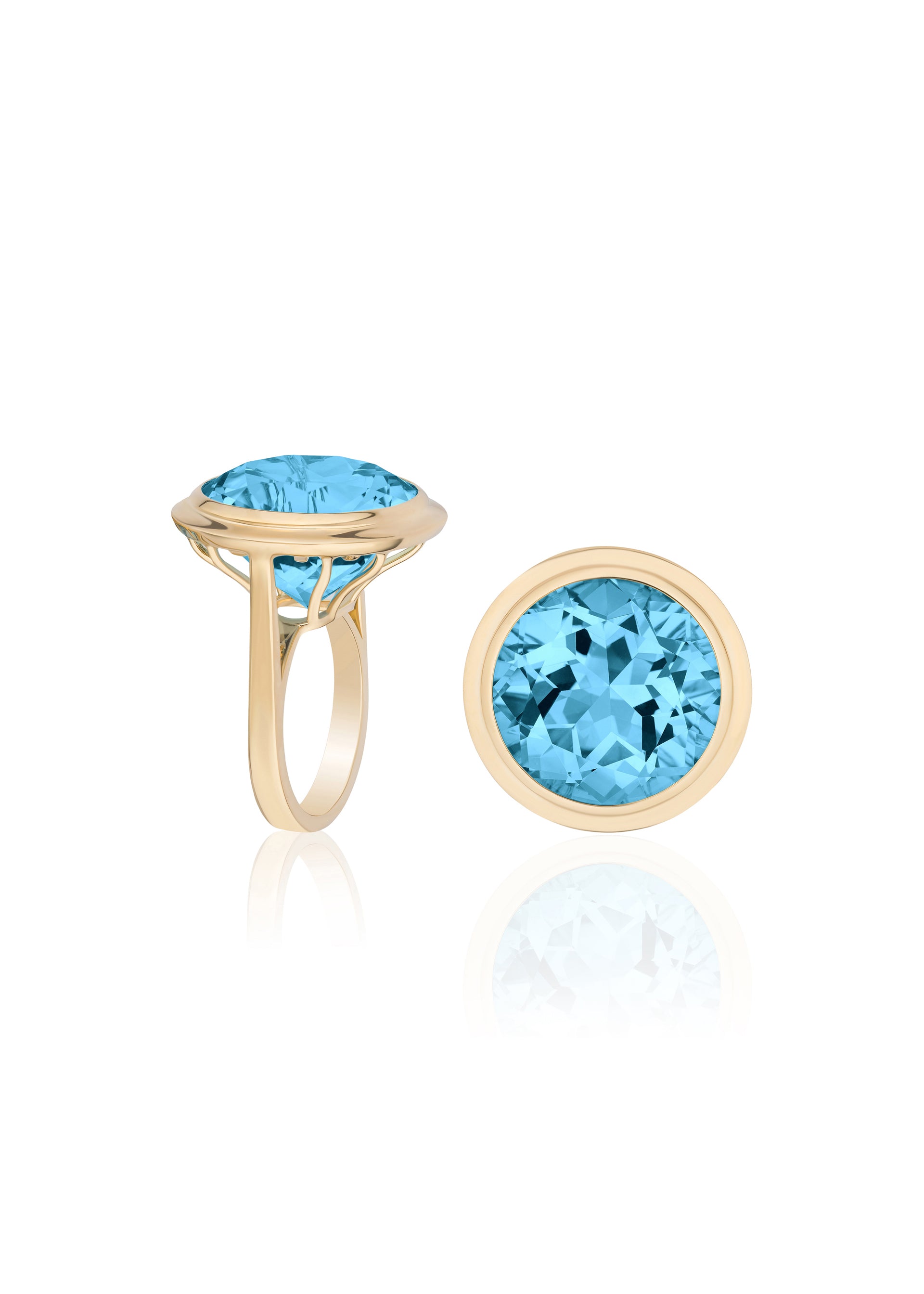 Yellow gold-Blue Topaz