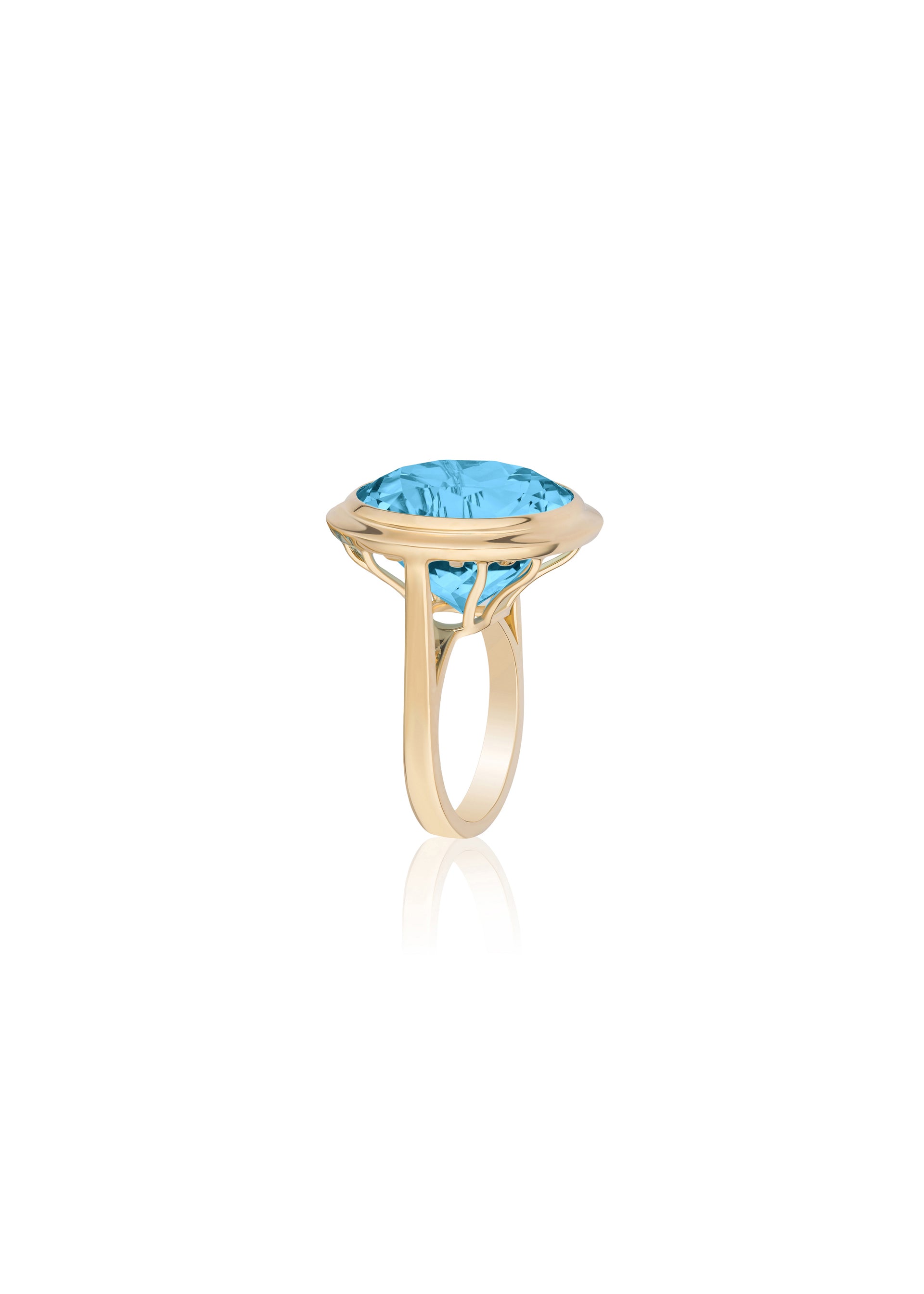 Yellow gold-Blue Topaz