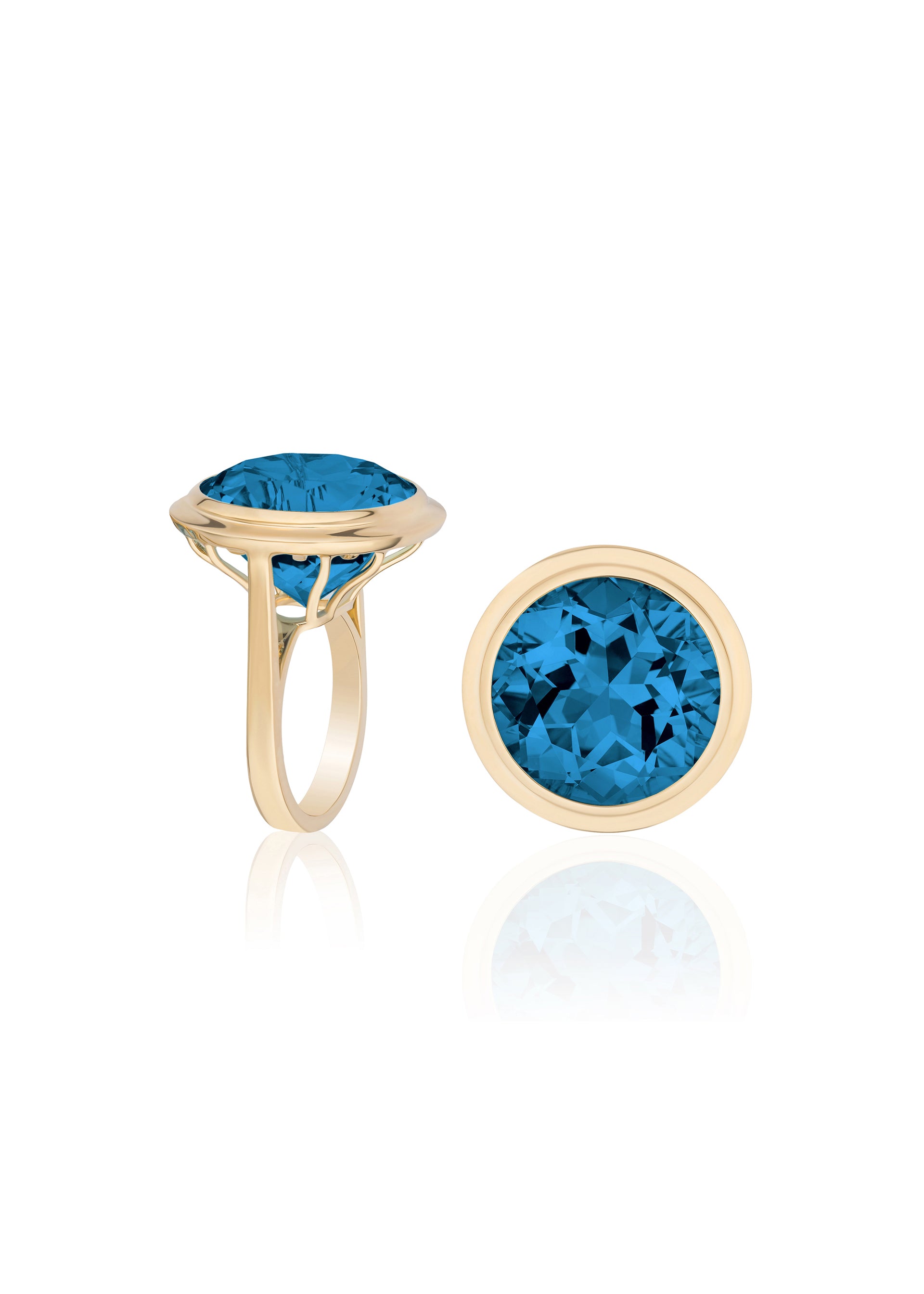 Yellow gold-London Blue Topaz