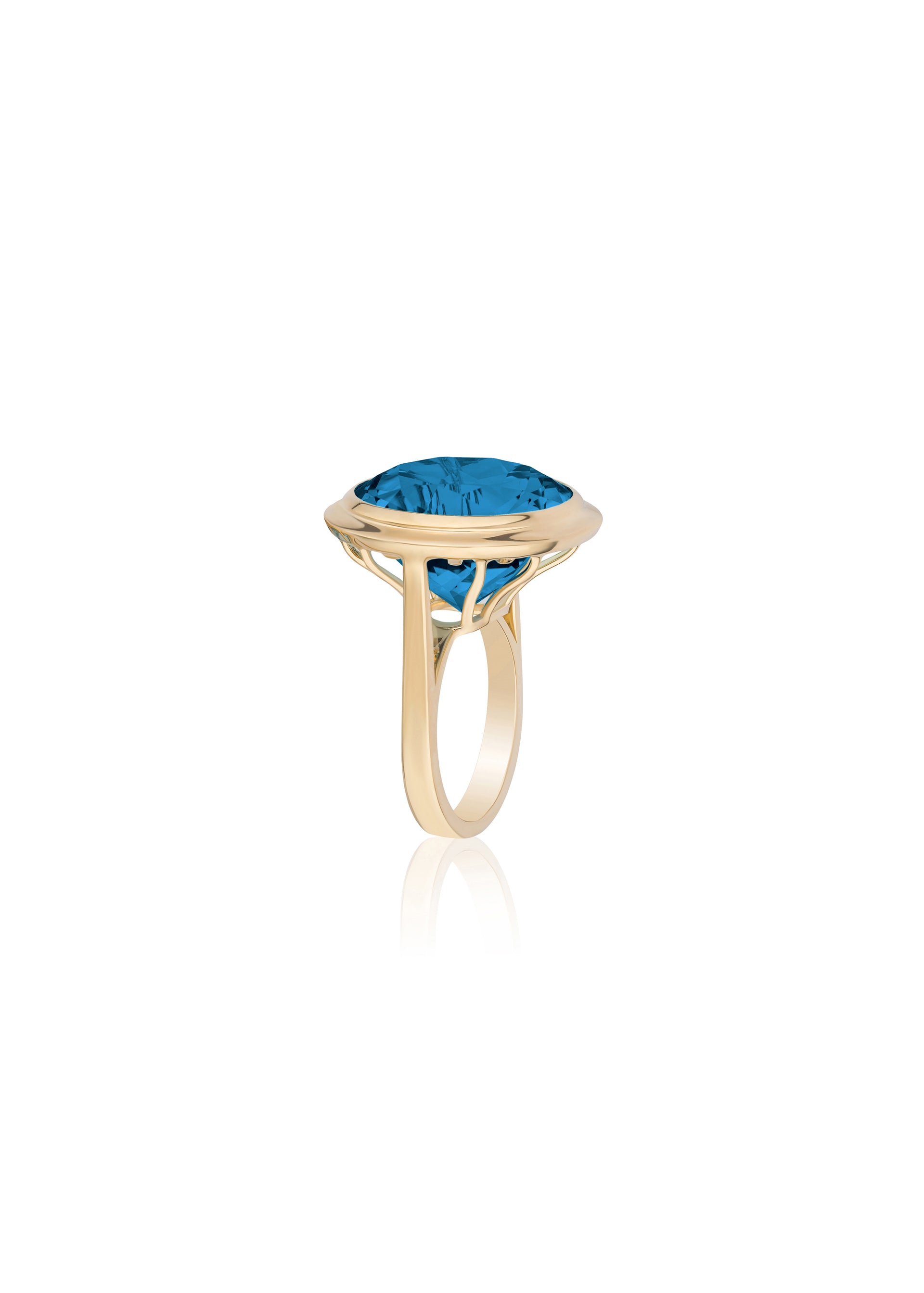 Yellow gold-London Blue Topaz