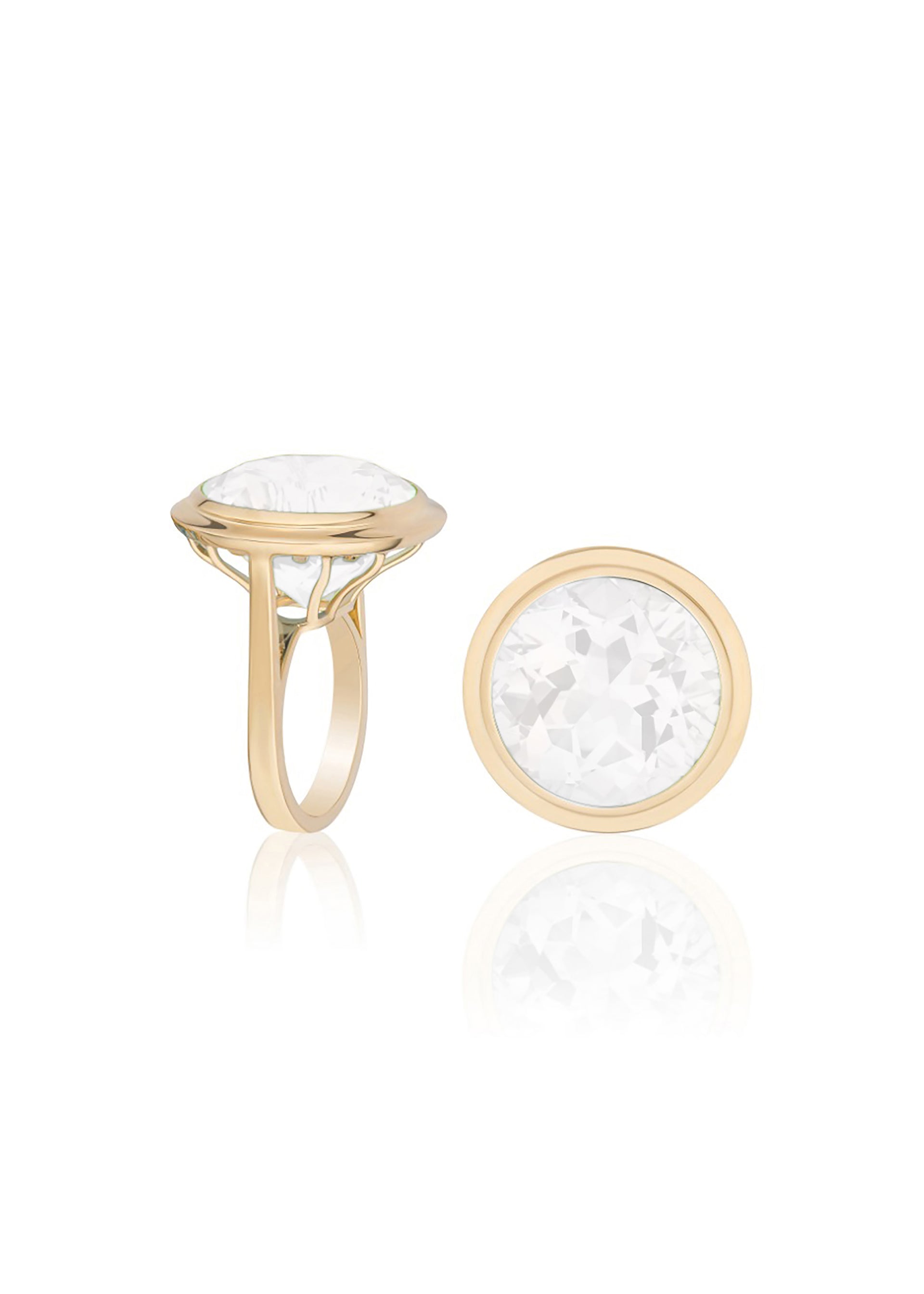 Yellow gold-Moon Quartz