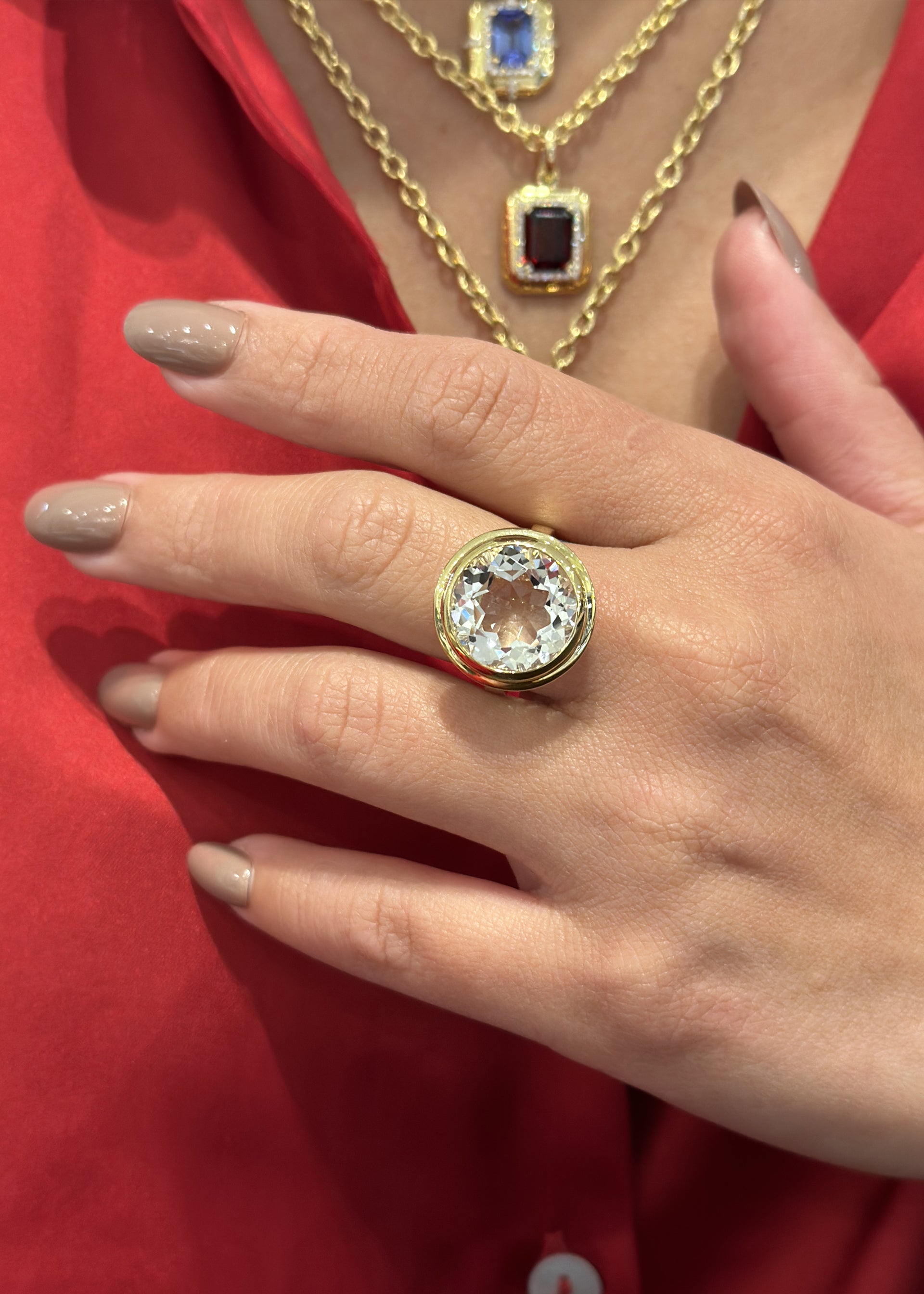 Yellow gold-Rock Crystal