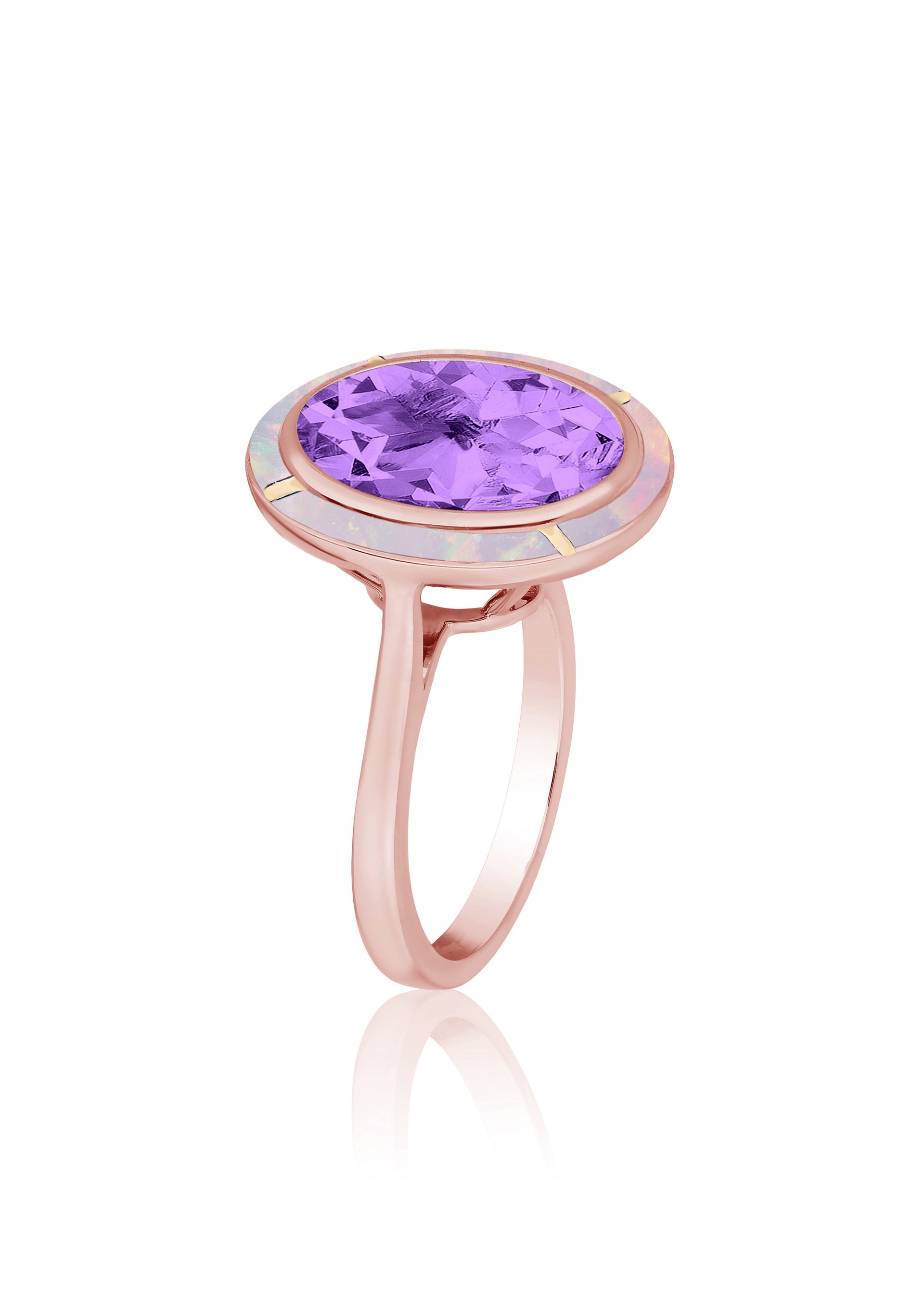 Amethyst with Pink Opal - Pink Gold