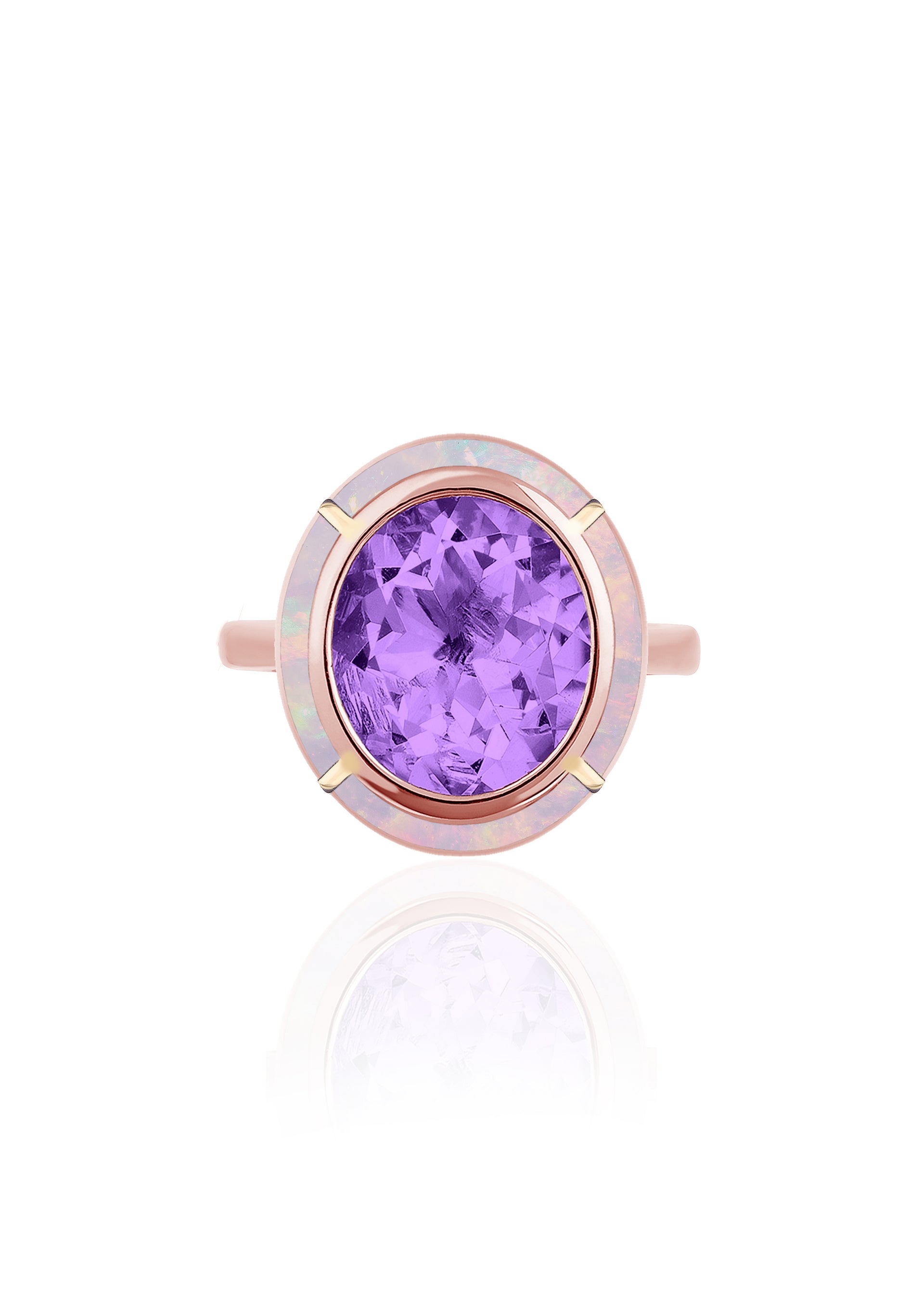 Amethyst with Pink Opal - Pink Gold