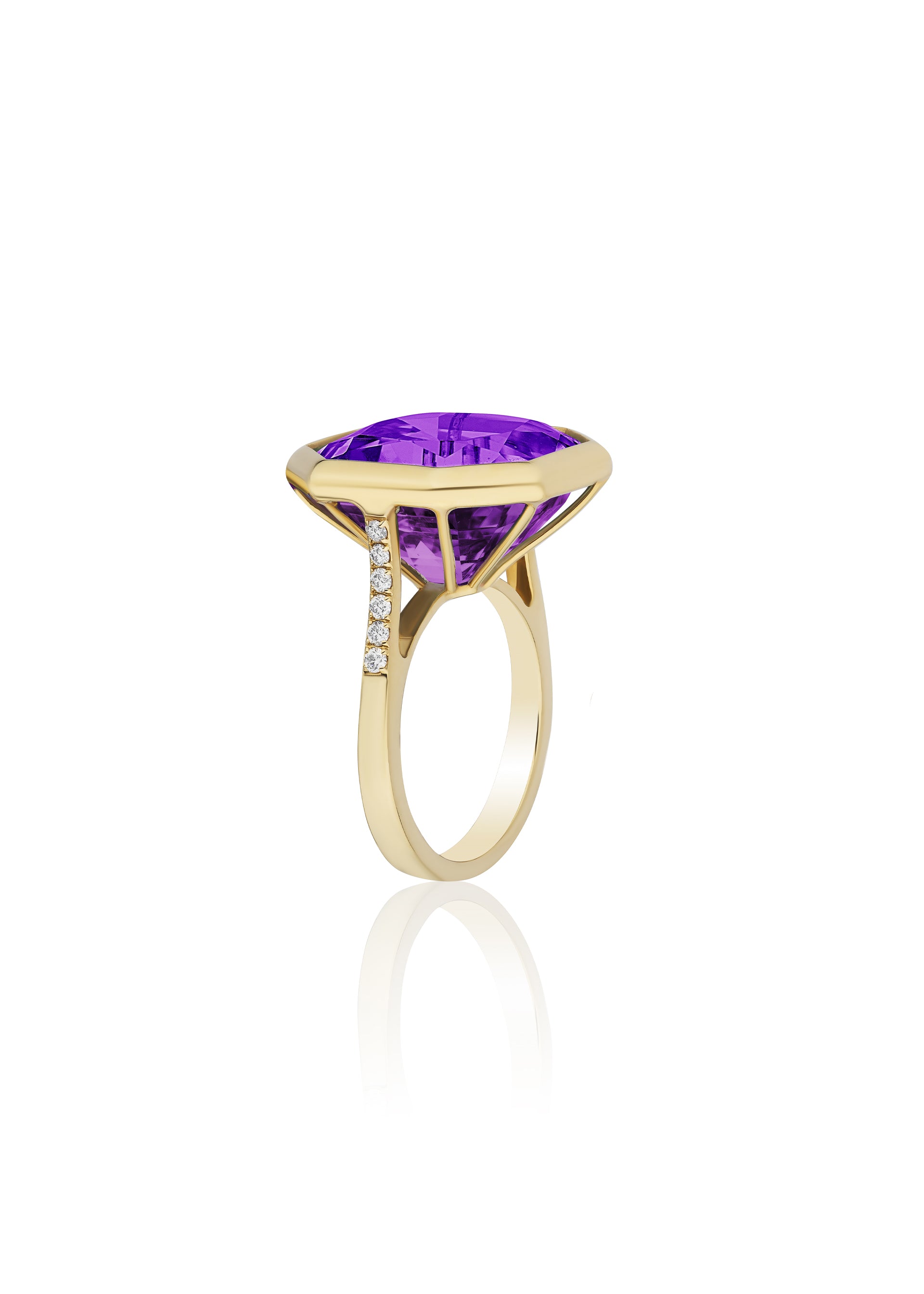 Yellow gold-Amethyst