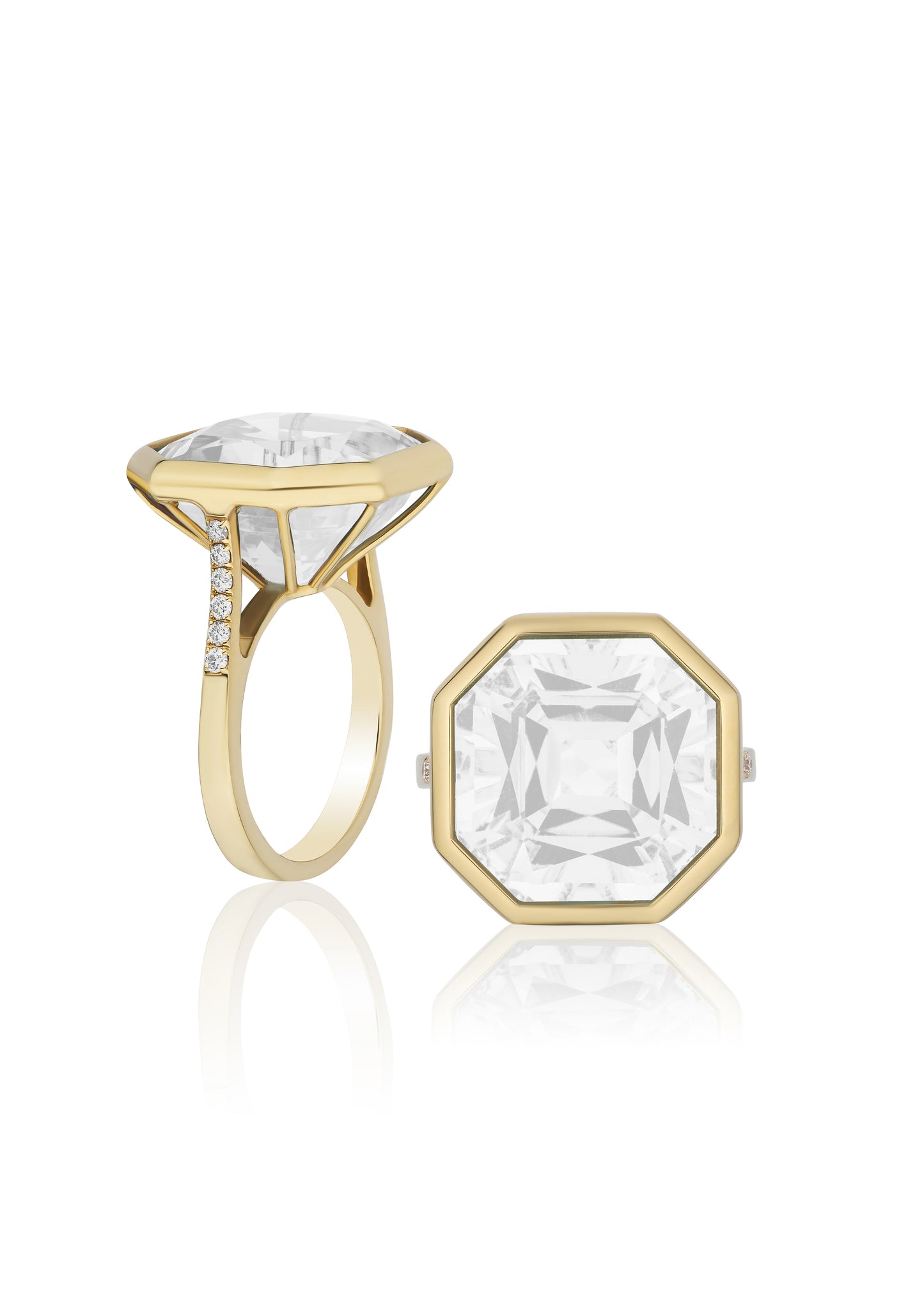 Yellow gold-Moon Quartz