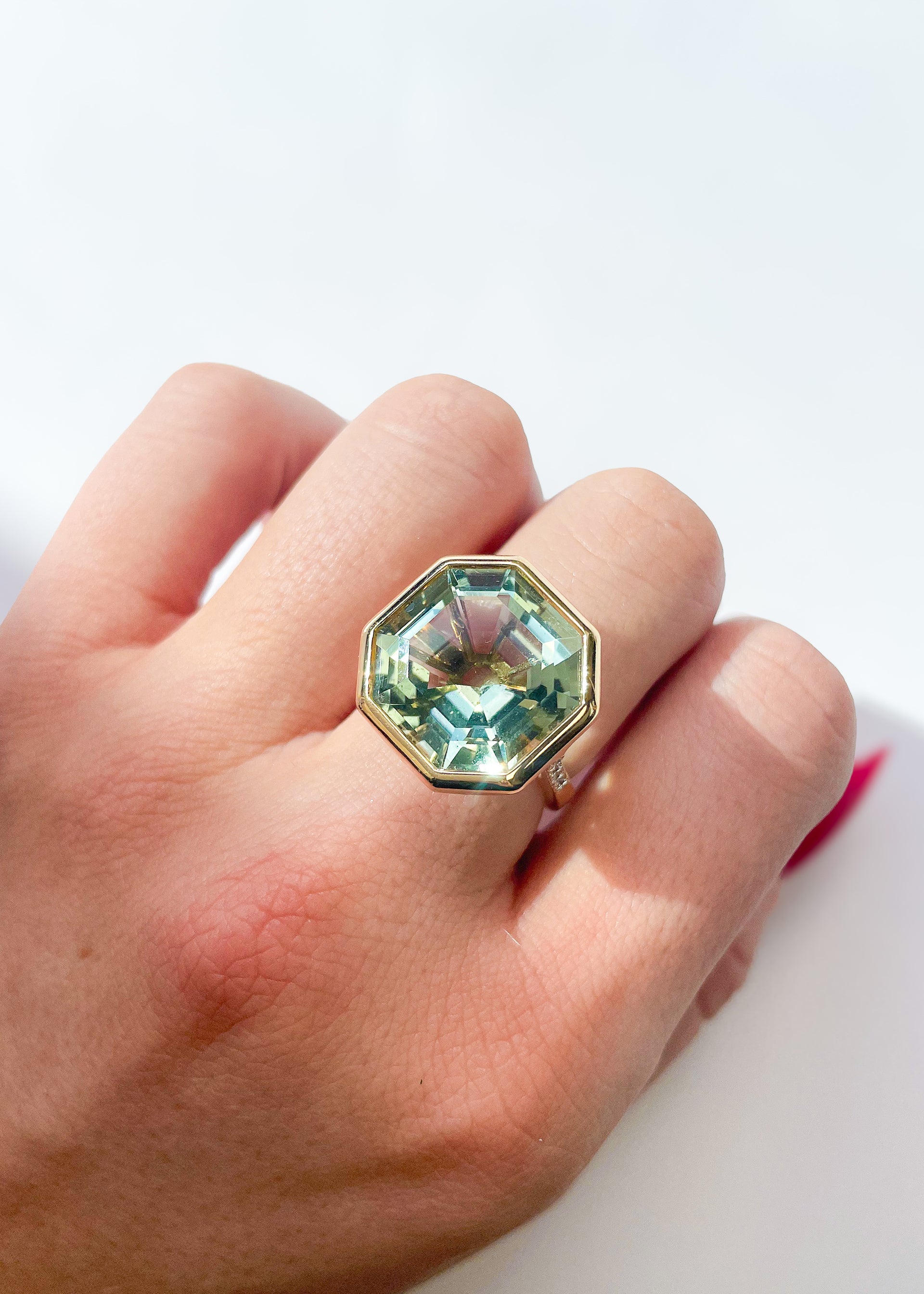 Yellow gold-Prasiolite