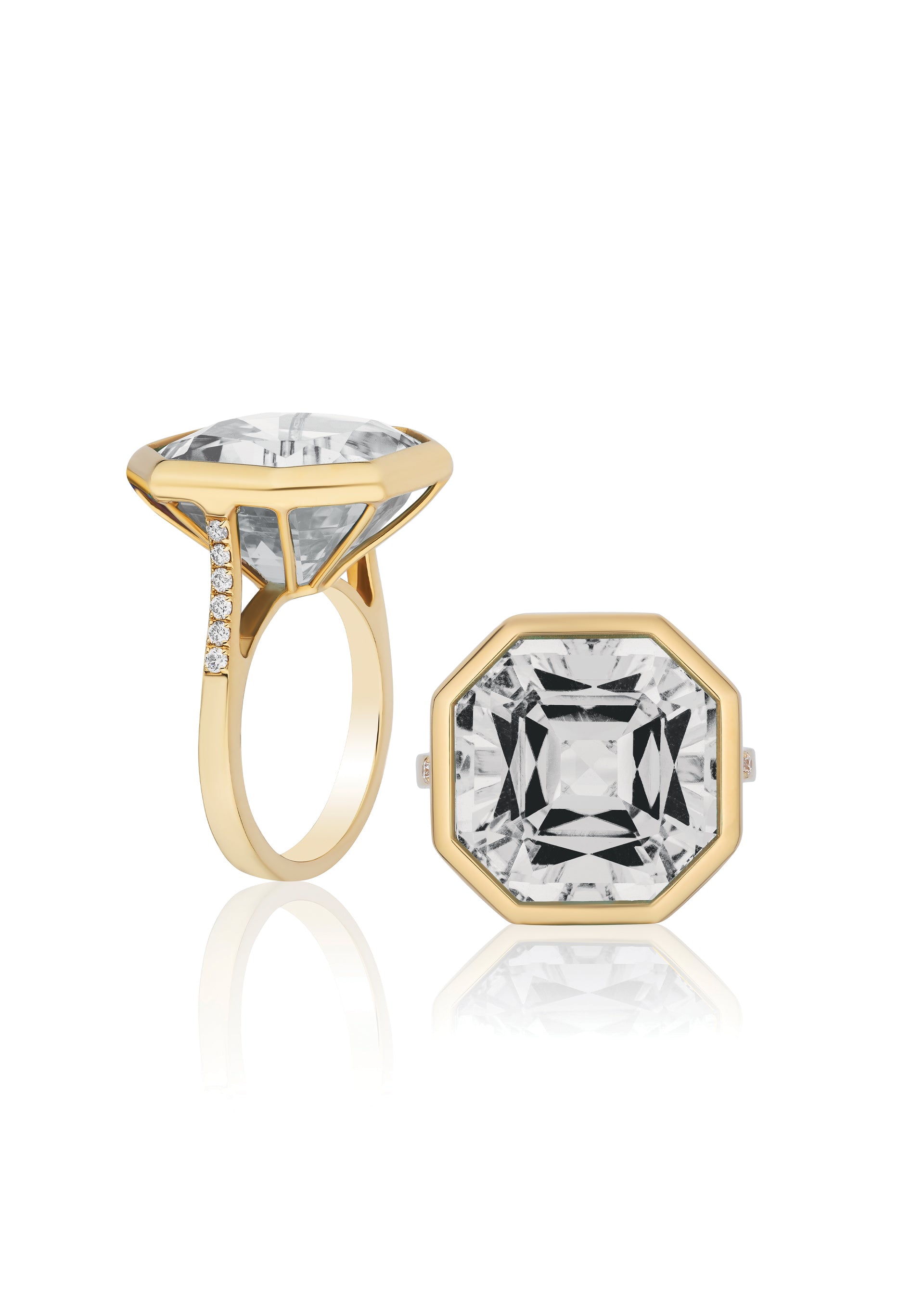 Yellow gold-Rock Crystal