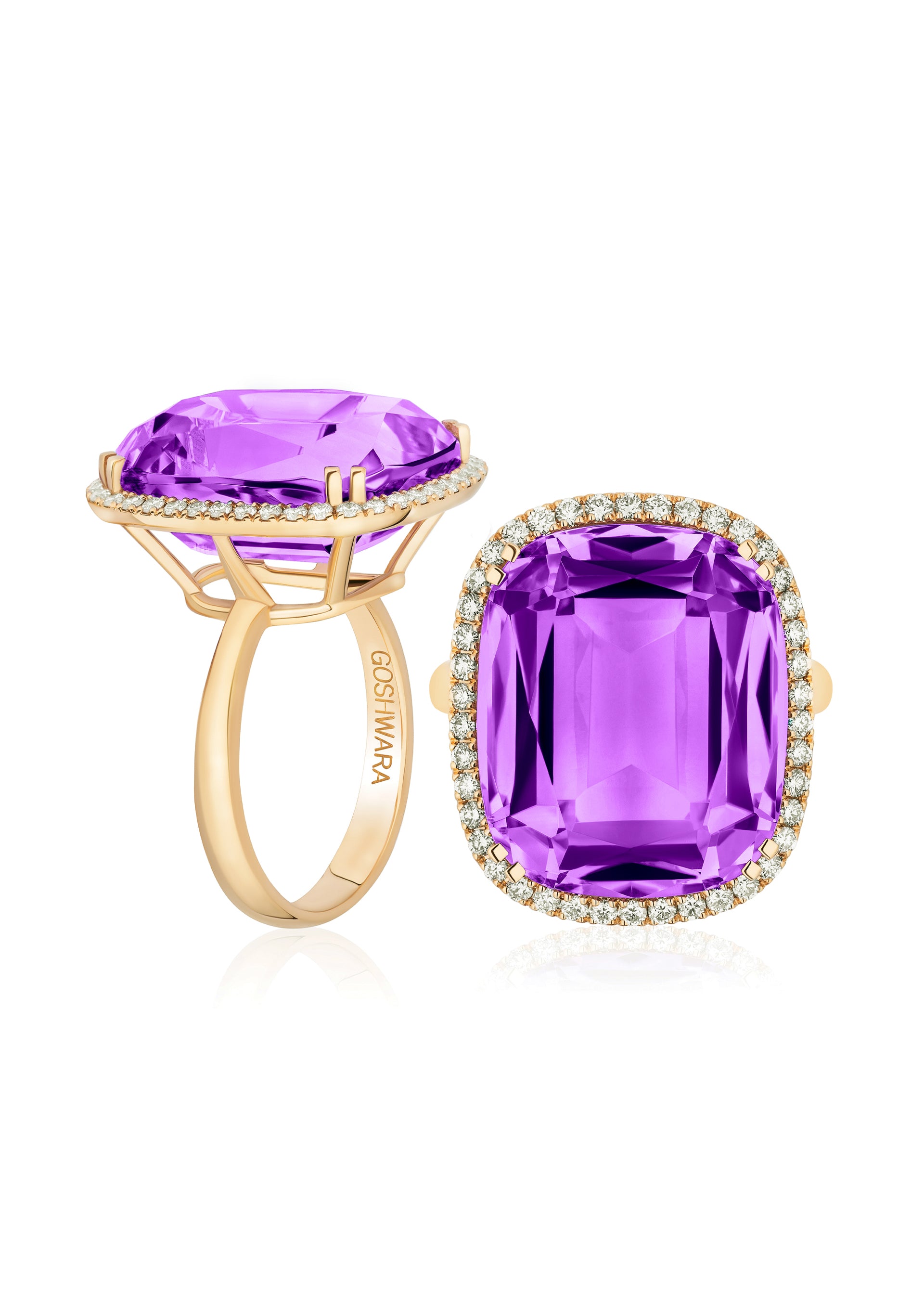 Yellow gold-Amethyst