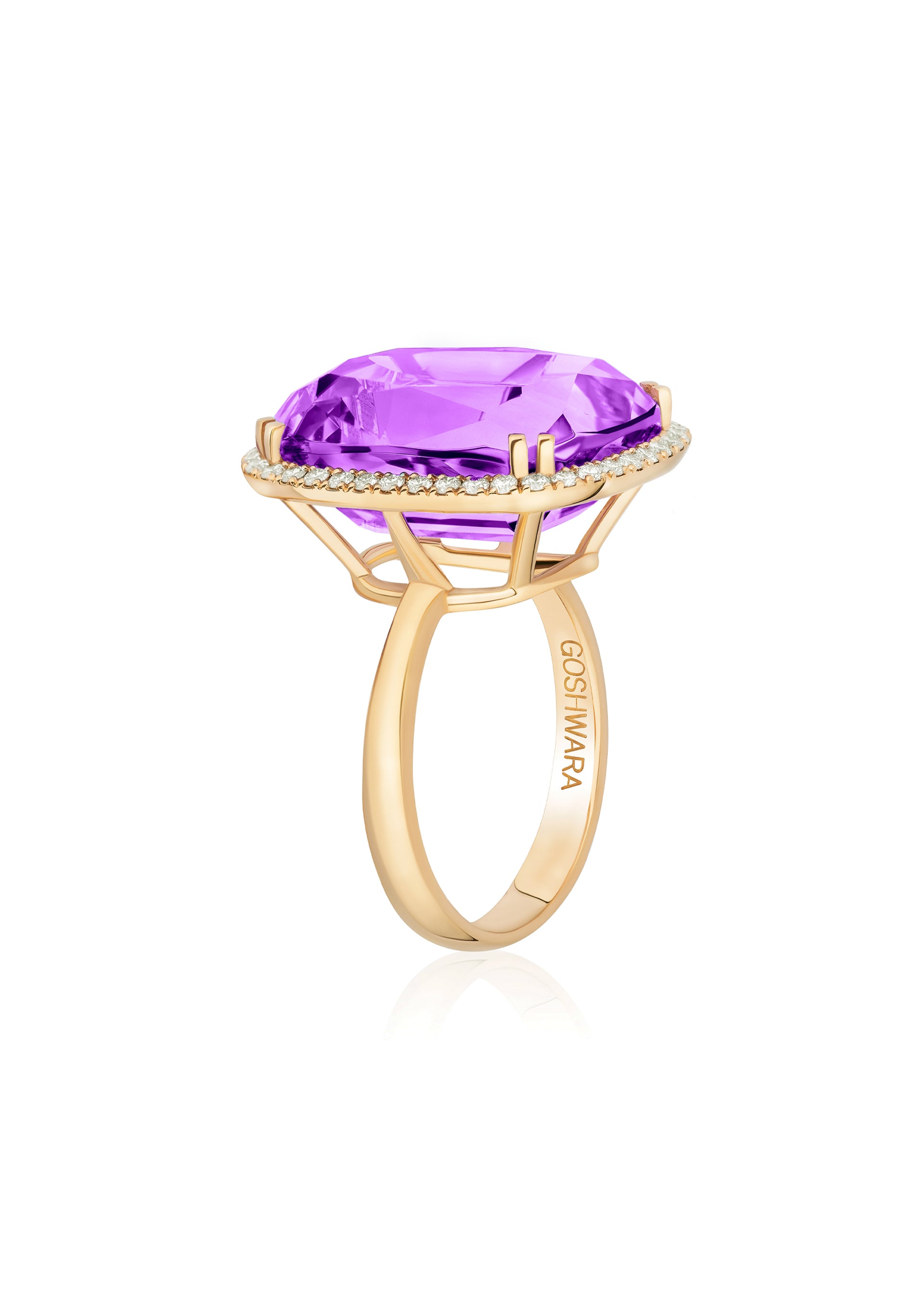 Yellow gold-Amethyst