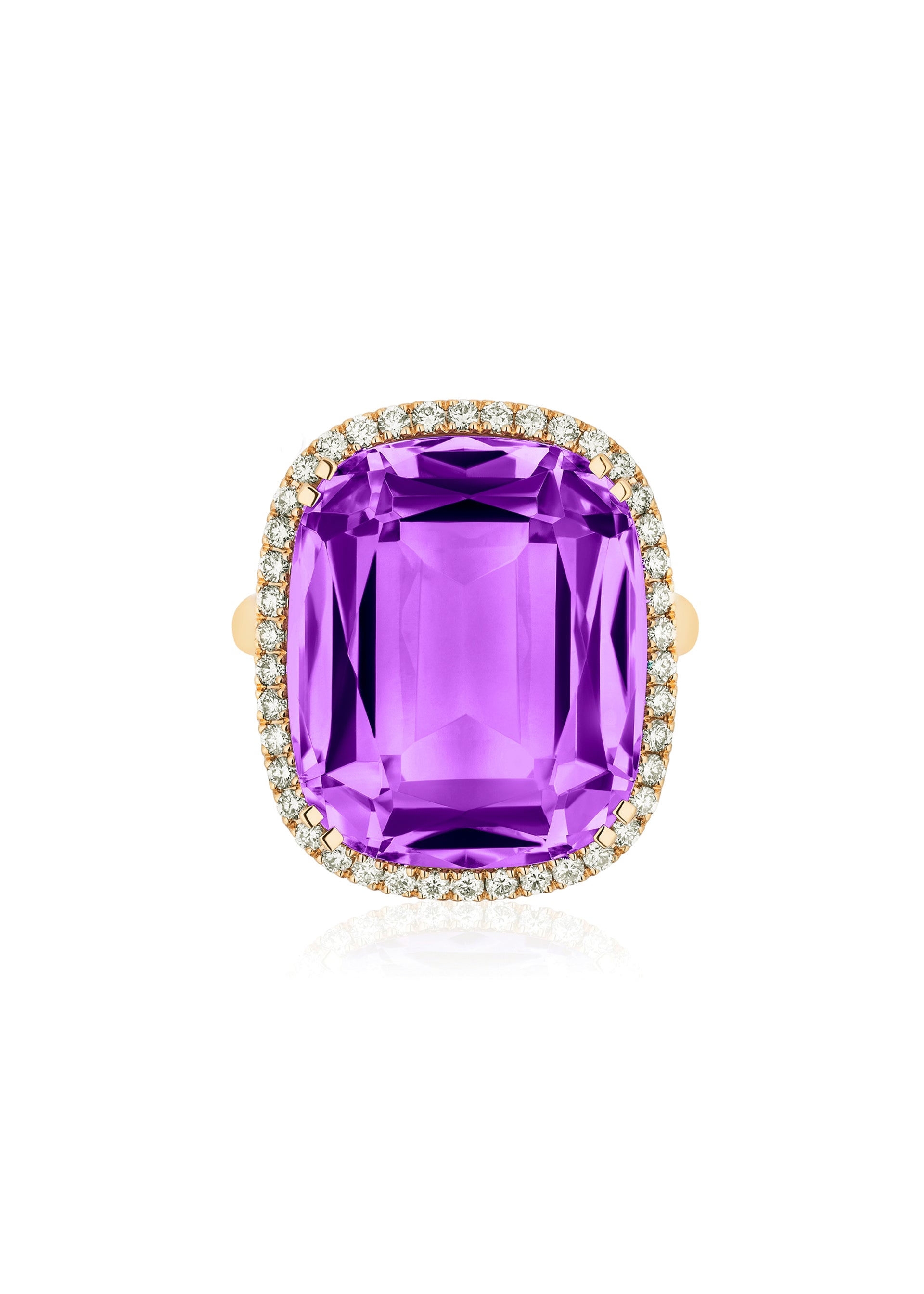 Yellow gold-Amethyst